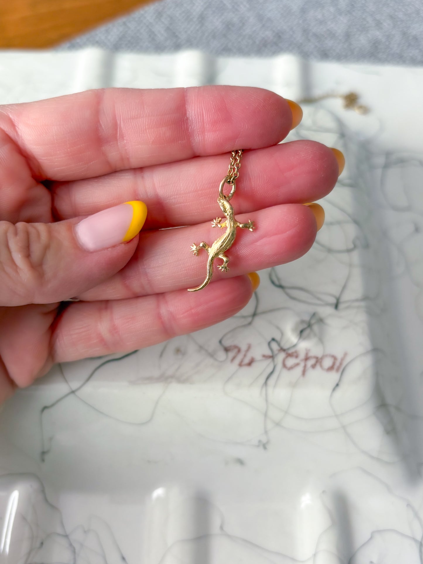 Vintage Lizard 14k Yellow Gold Charm