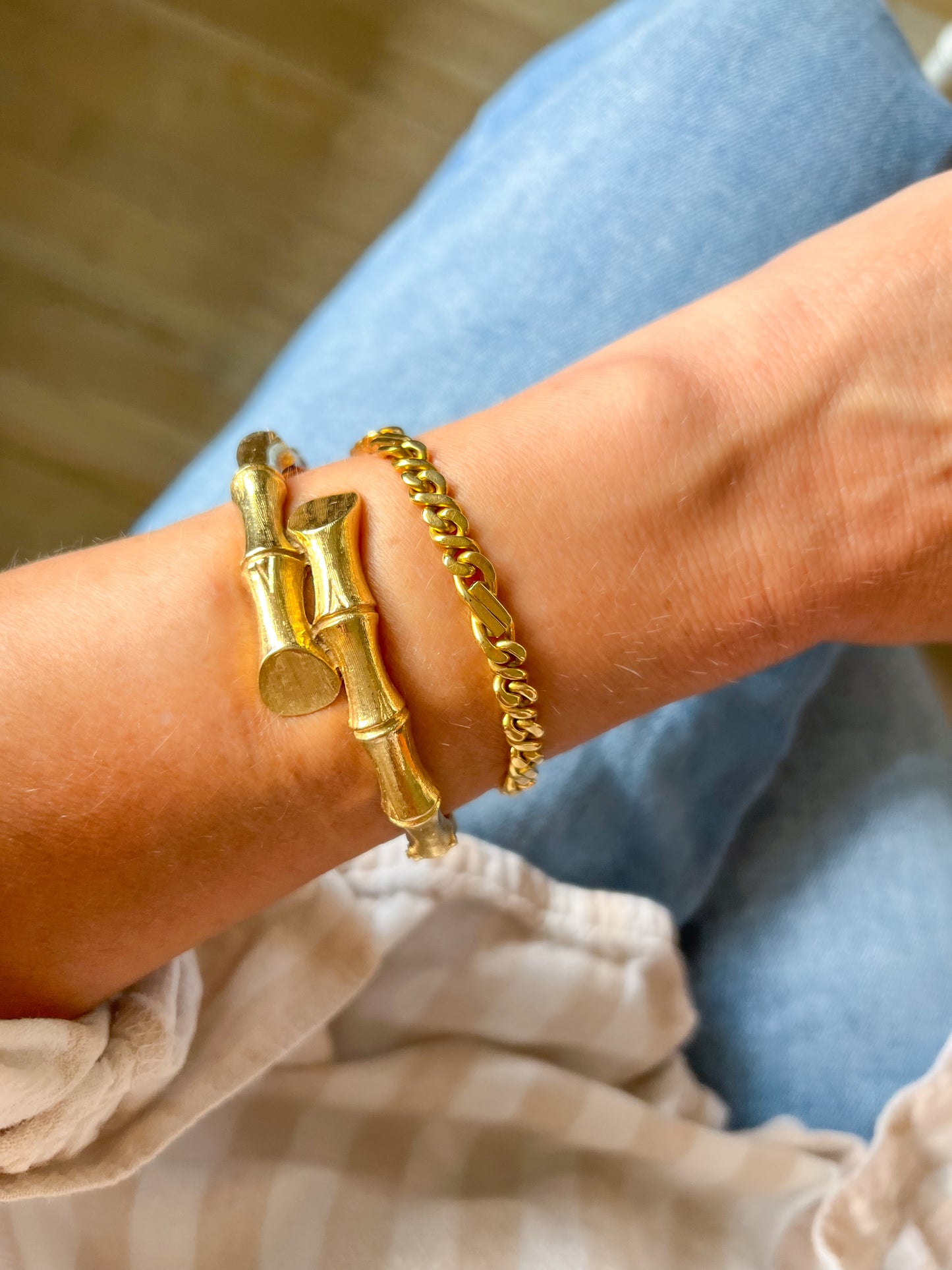 Vintage Heavy 18k Yellow Gold Chain 8.5 Inch Bracelet