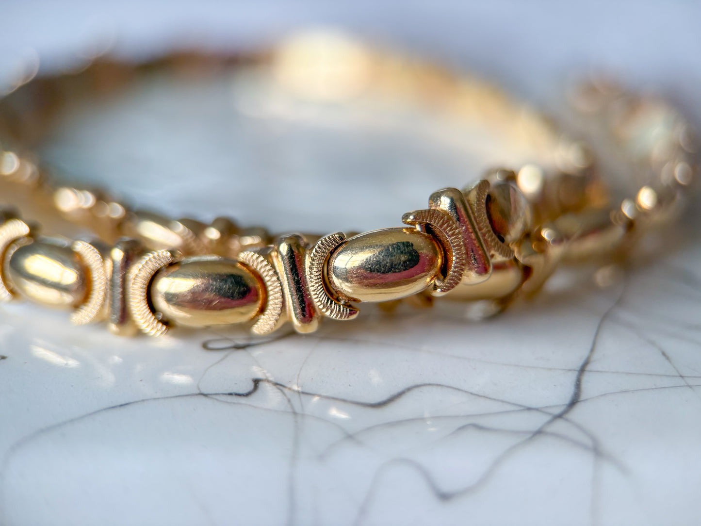 Vintage Chunky 14k Yellow Gold Chain 16.5 Inch Necklace