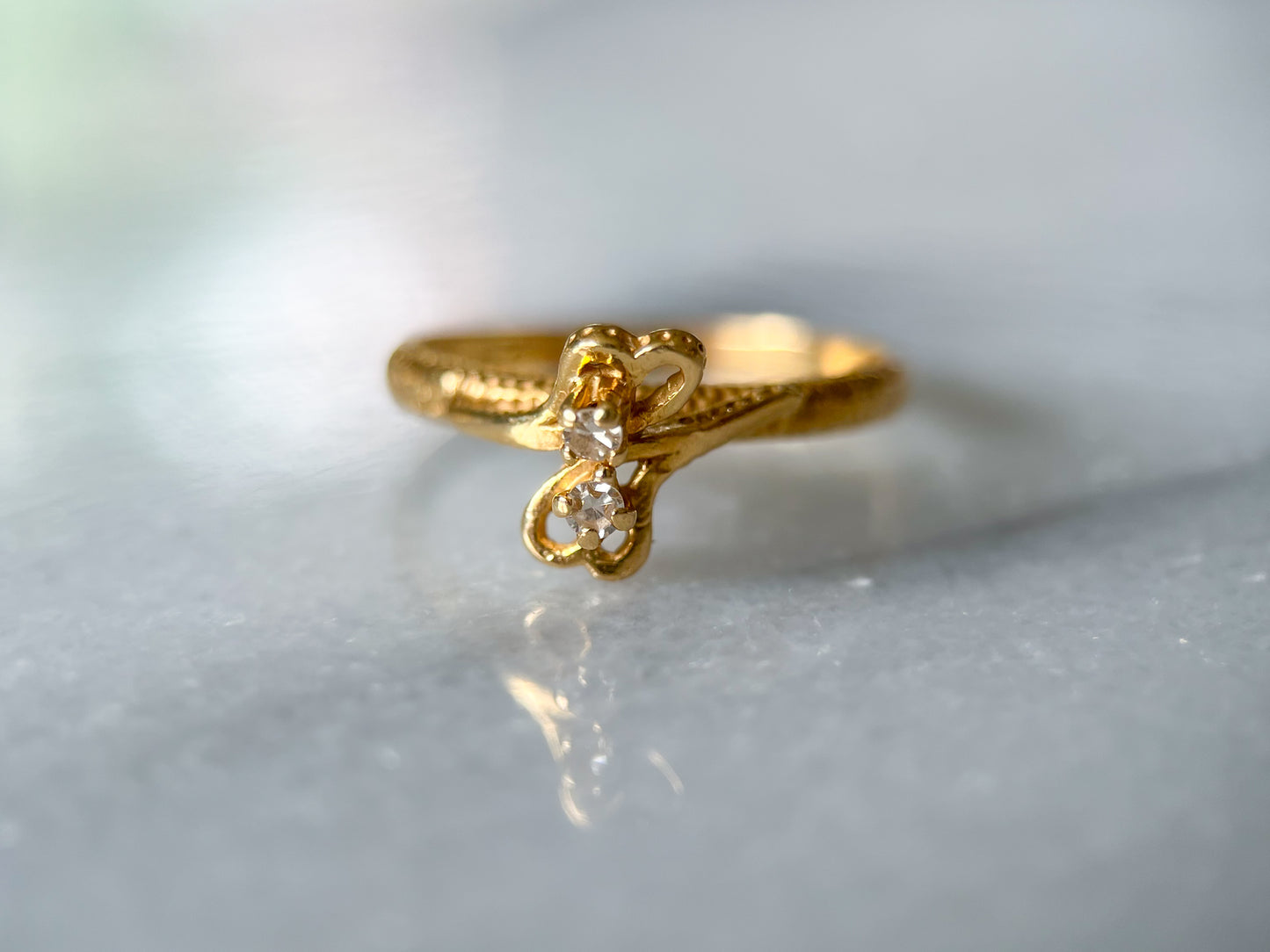 Vintage Natural Diamond 14k Yellow Gold Ring