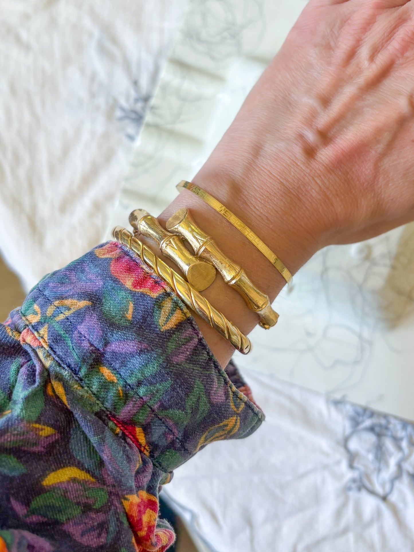 Herringbone Greek Style 10k Yellow Gold 7 Inch Bracelet