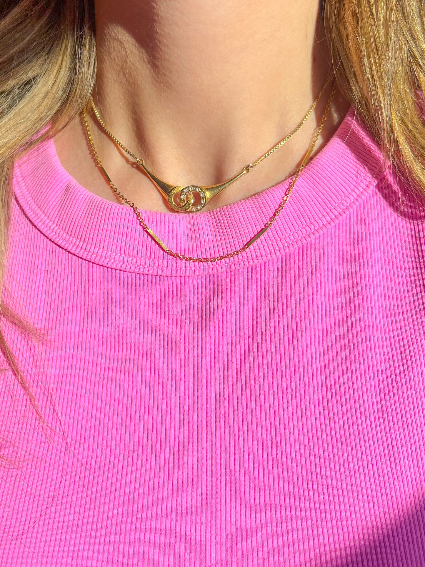 Vintage 18k Yellow Gold Bar Chain 16 Inch Necklace