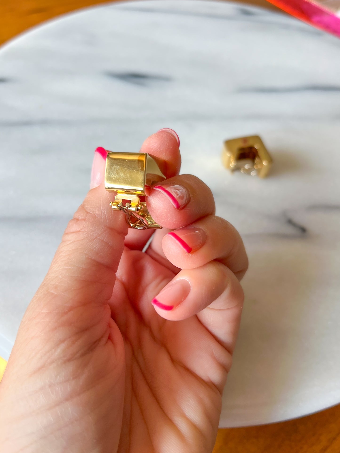 Vintage Chunky Squared 14k Yellow Gold Earrings