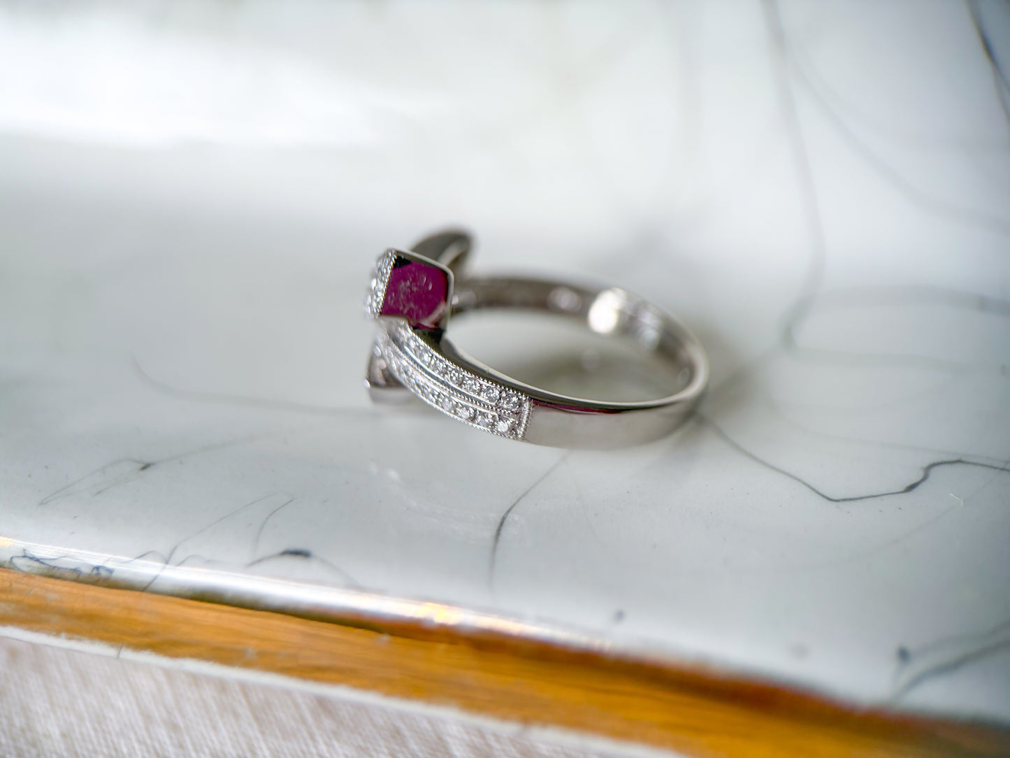 Vintage Natural Diamond 14k White Gold Ring