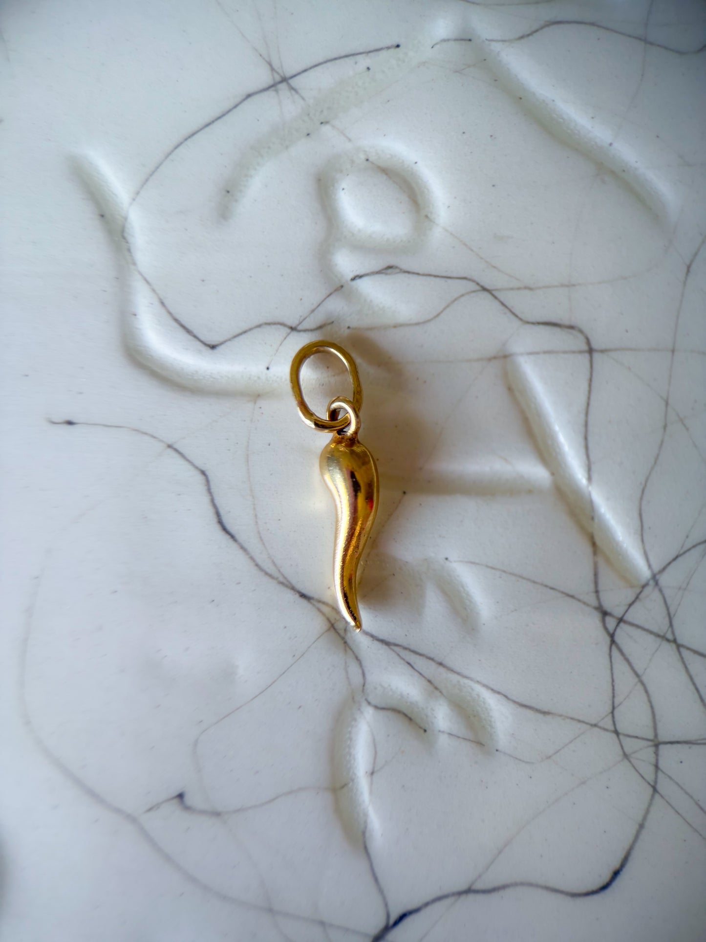 Vintage MINI Italian Horn 10k Yellow Gold Charm