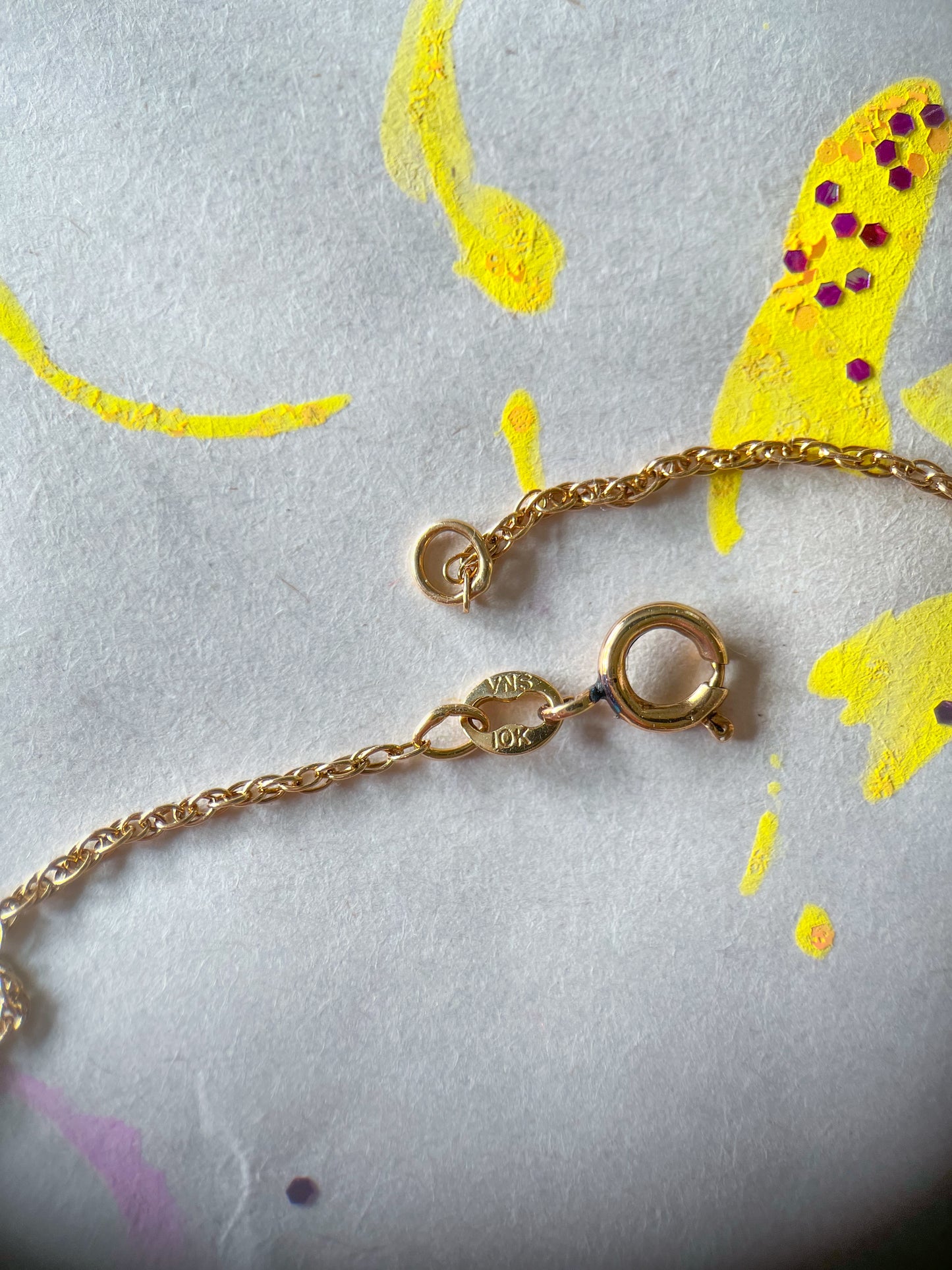 Vintage 14k Apple Charm on 10k Chain Necklace