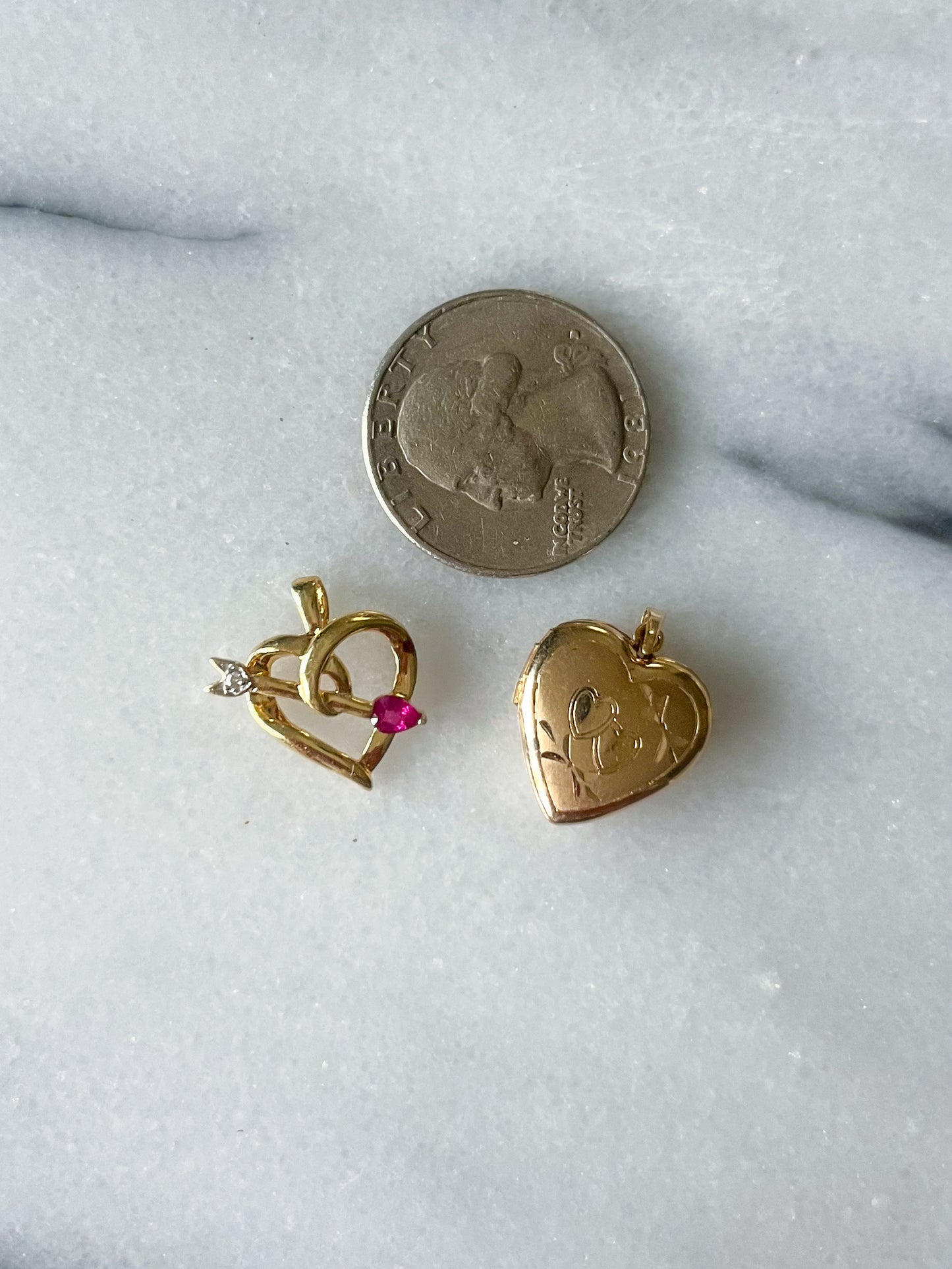 Vintage Heart Locket 14k Yellow Gold Charm