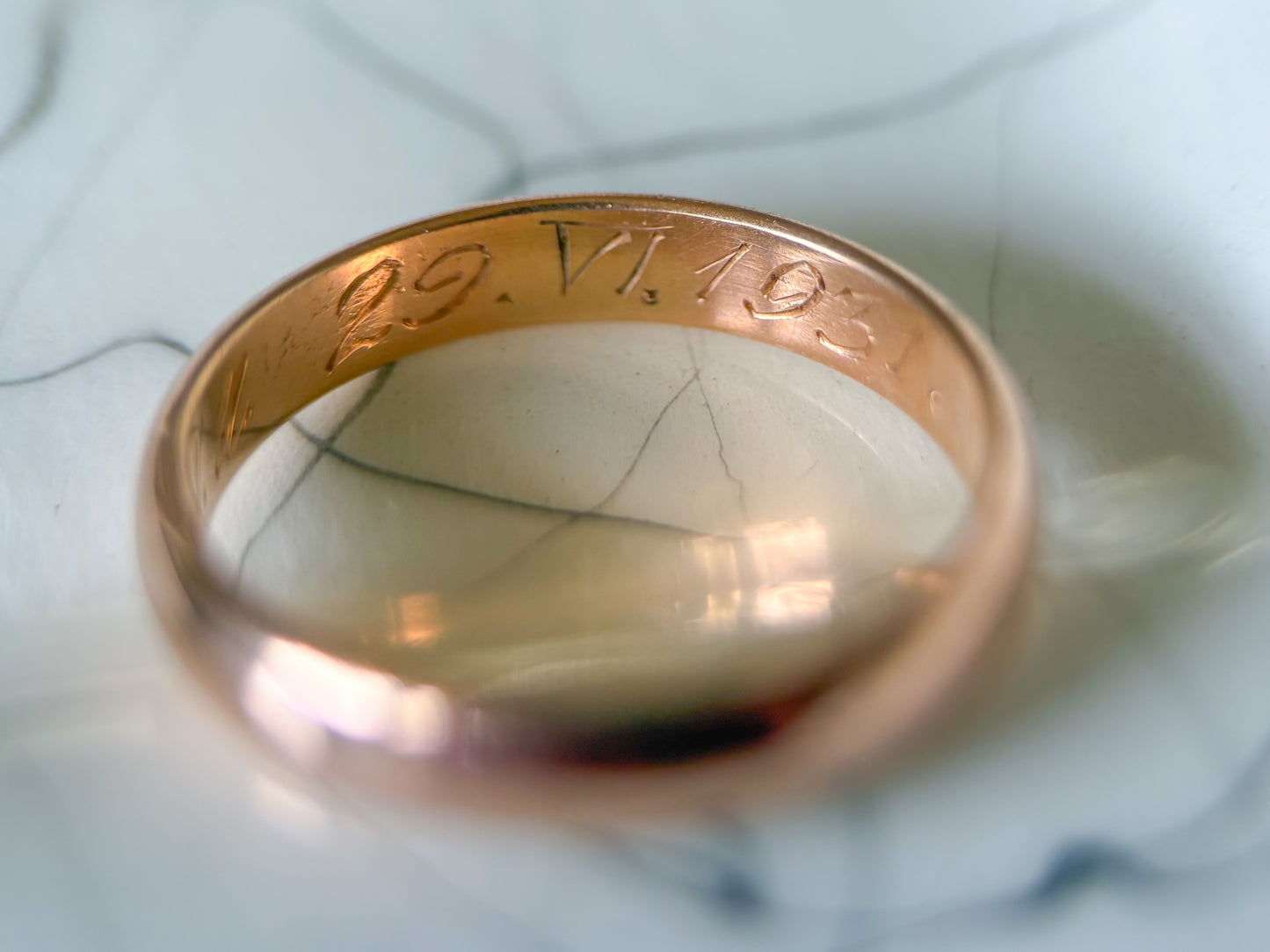 Vintage 14k Rose Gold Band, Circa 1930s