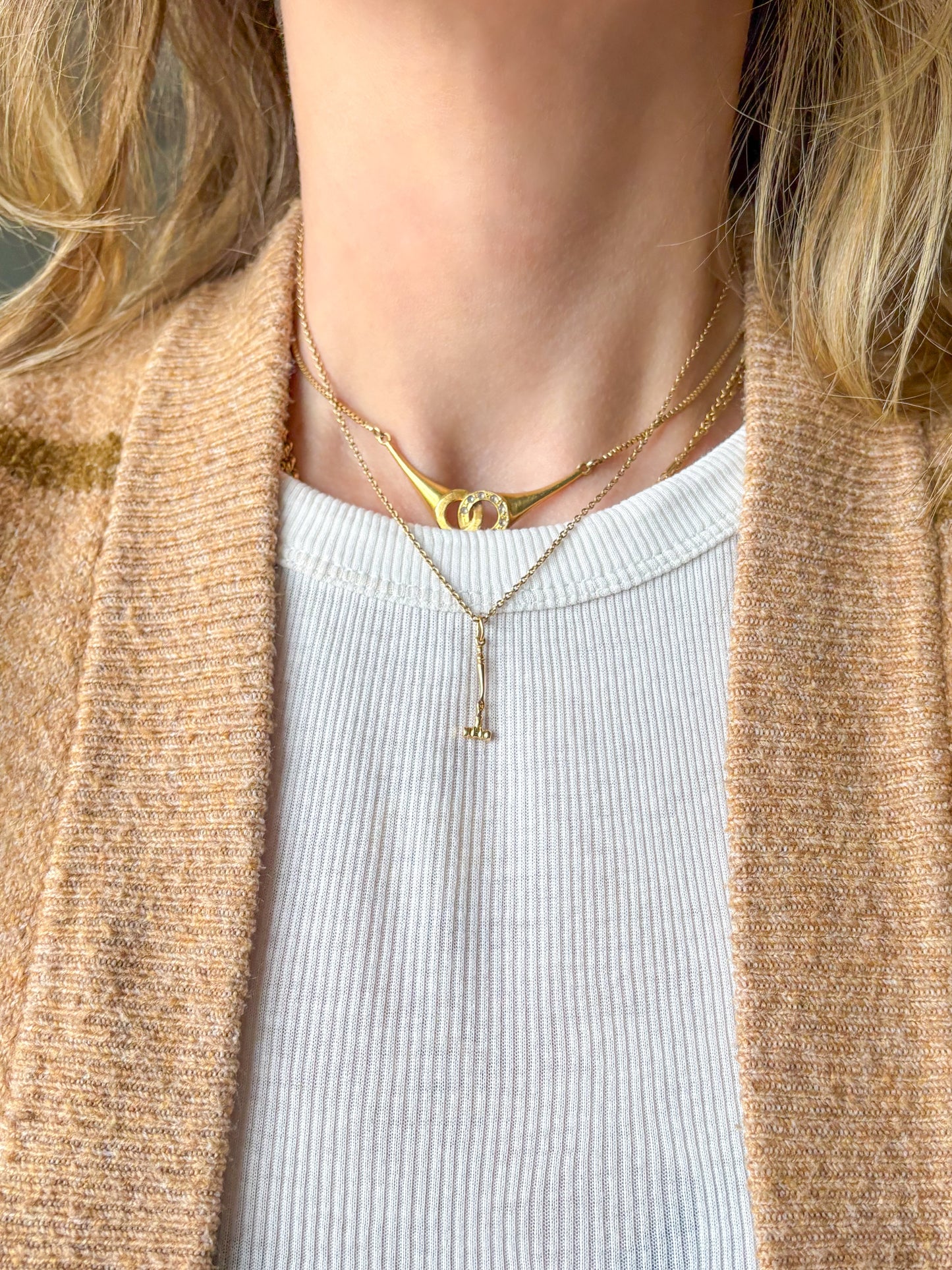 Vintage MINI Gavel 14k Yellow Gold Charm