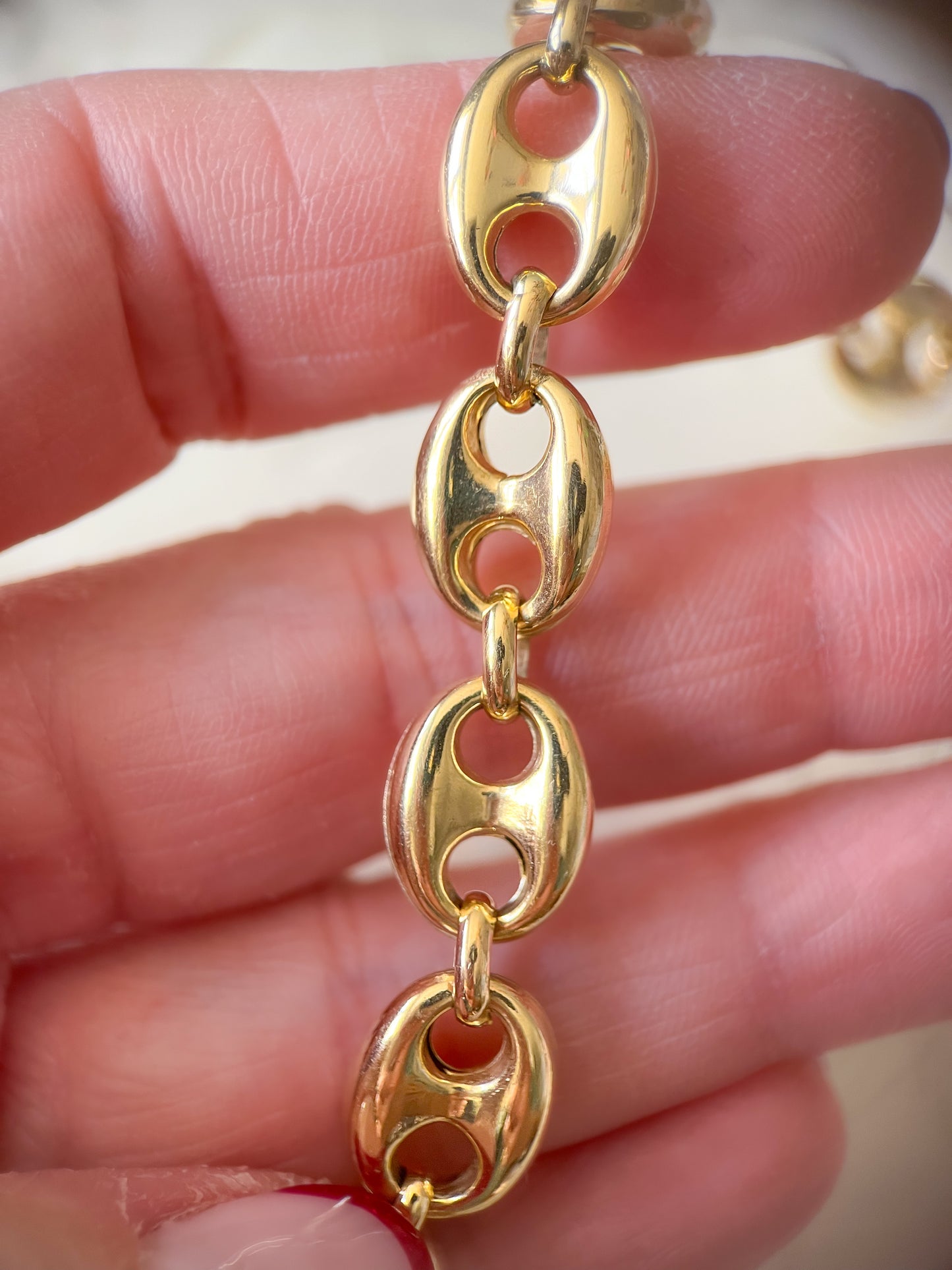 Puffed Mariner 10k Yellow Gold Chain 8 Inch Bracelets - 2 Widths Left