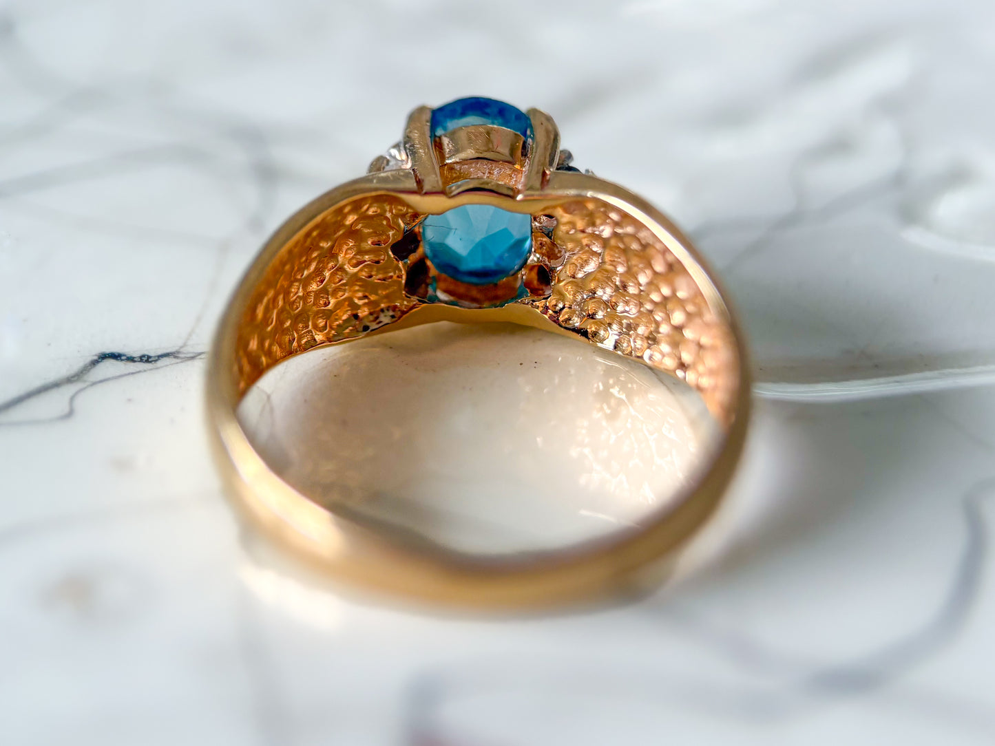 Various Vintage Natural Topaz 14k Yellow Gold Rings
