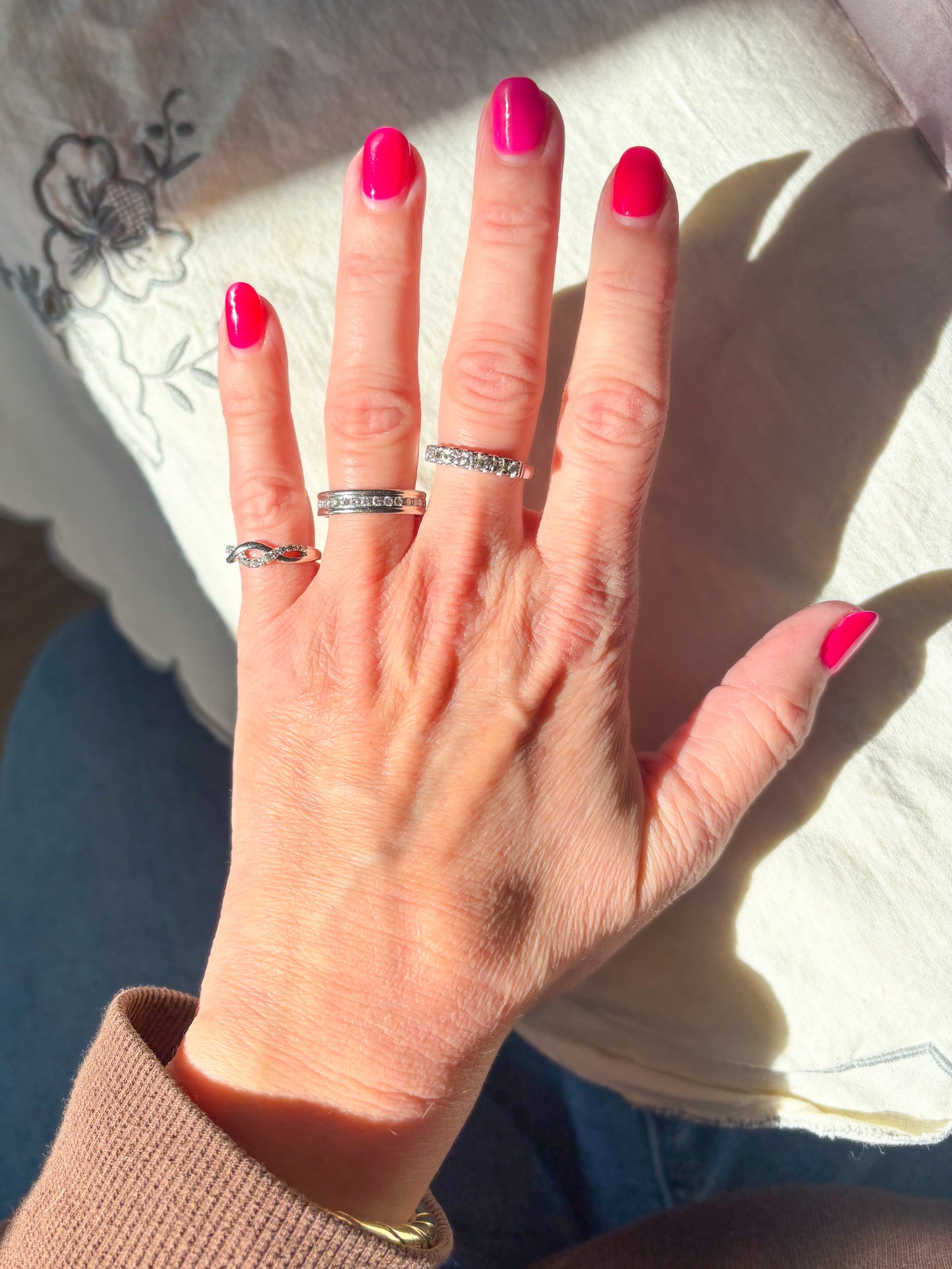 Vintage Natural Diamond 10k White Gold Ring