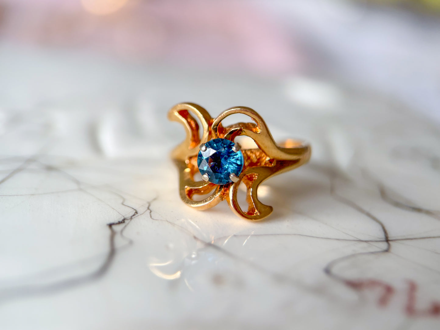 Various Vintage Natural Topaz 14k Yellow Gold Rings