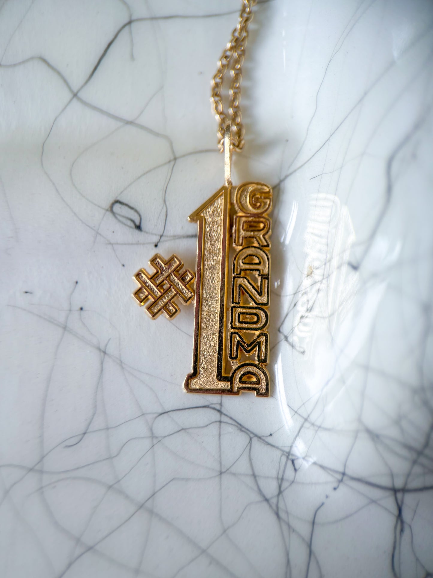 Vintage "#1 Grandma" 14k Yellow Gold Charm