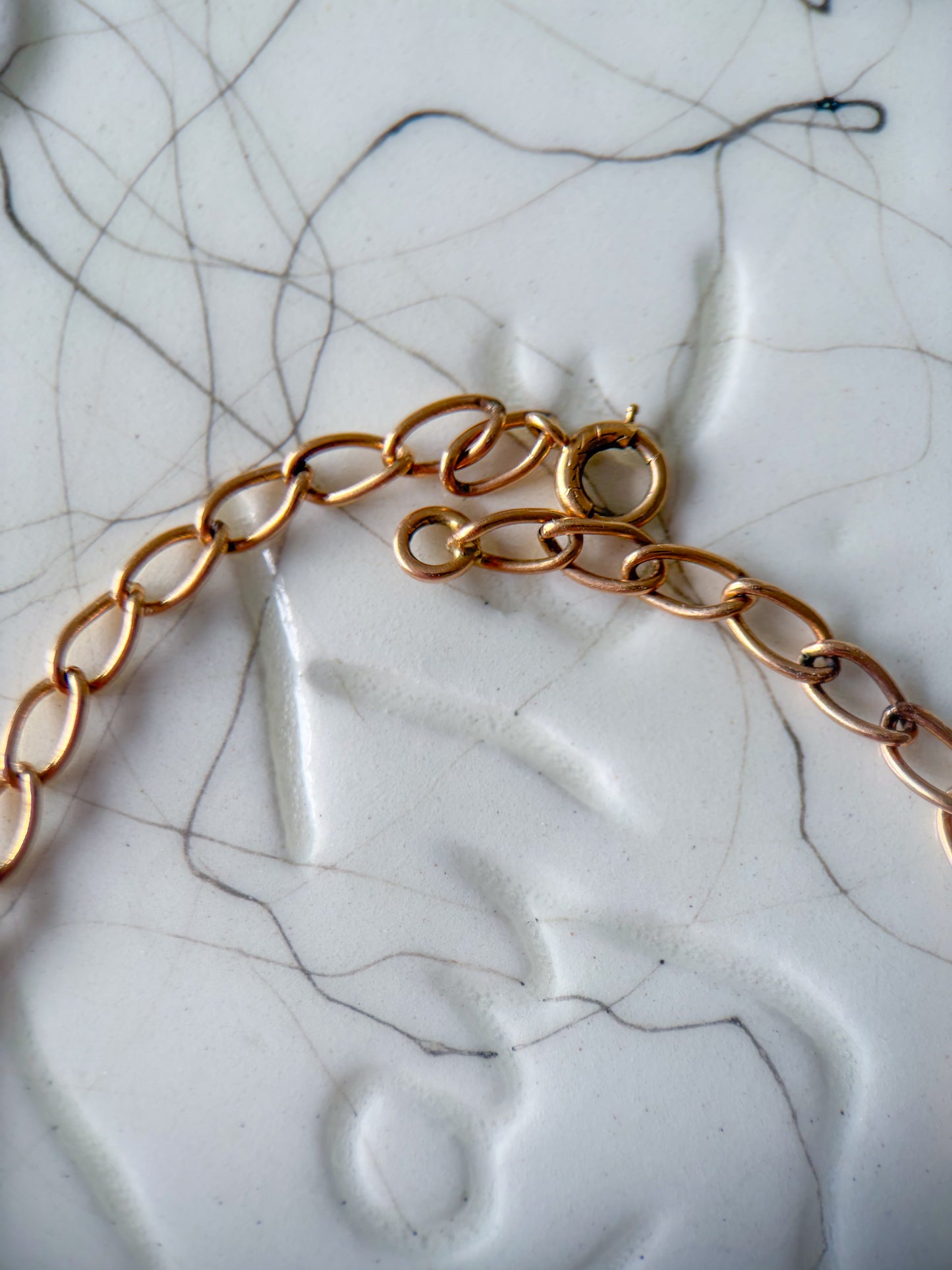 Vintage Cable Link 14k Yellow Gold 7 Inch Bracelet