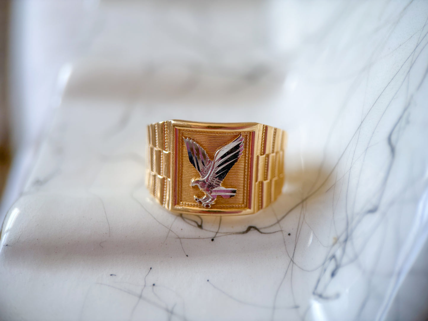 Vintage Eagle 14k Yellow Gold Men's Ring