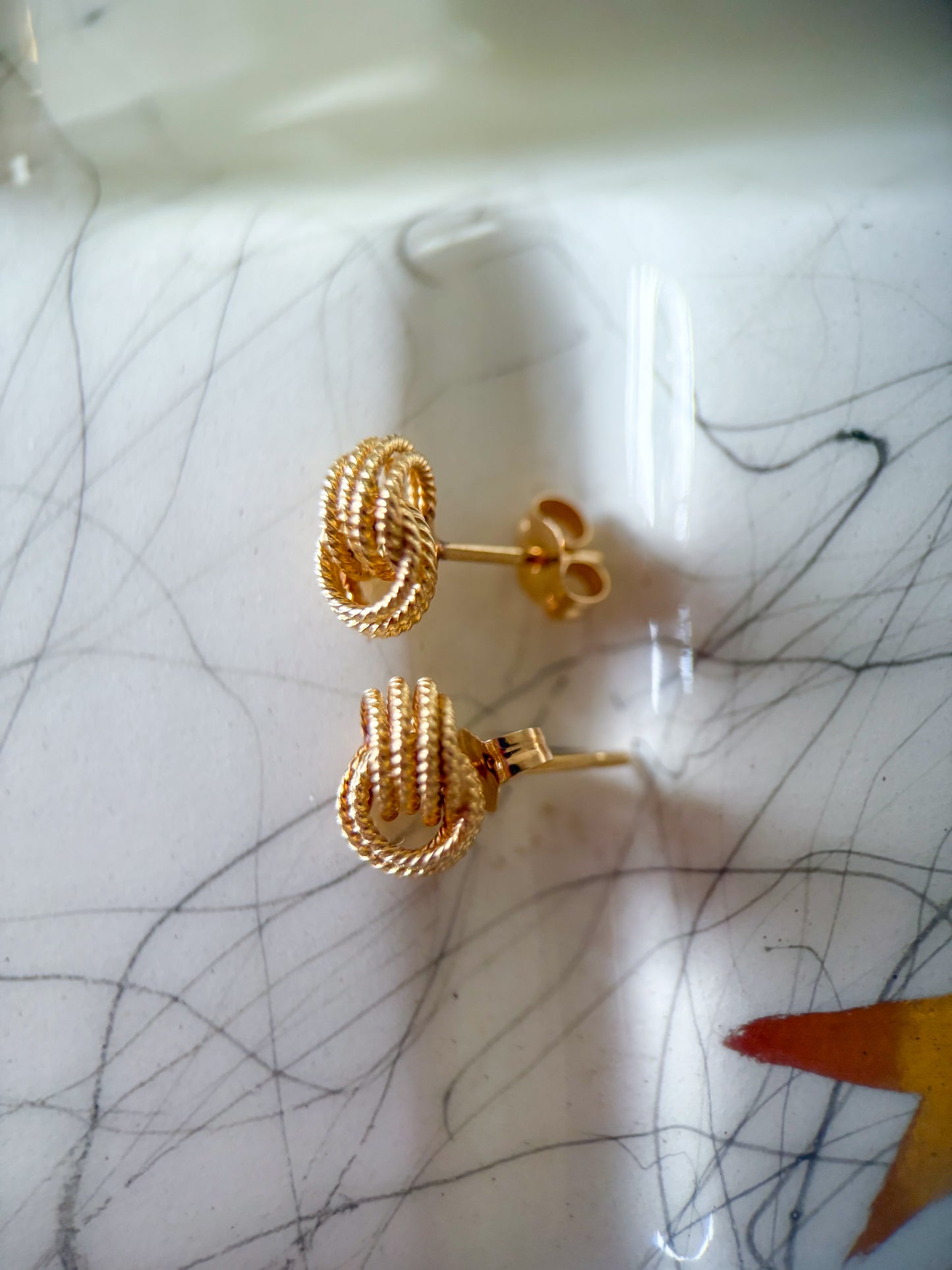 Vintage Small Knot 14k Yellow Gold Stud Earrings