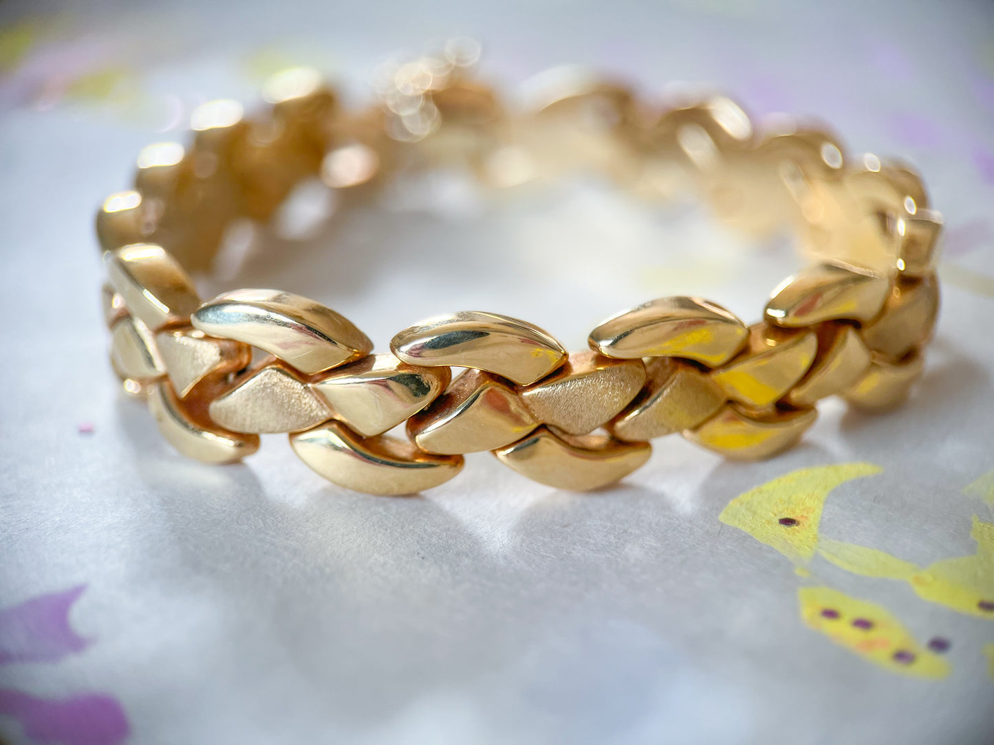 Vintage Super Chunky 14k Yellow Gold 7.5 Inch Bracelet