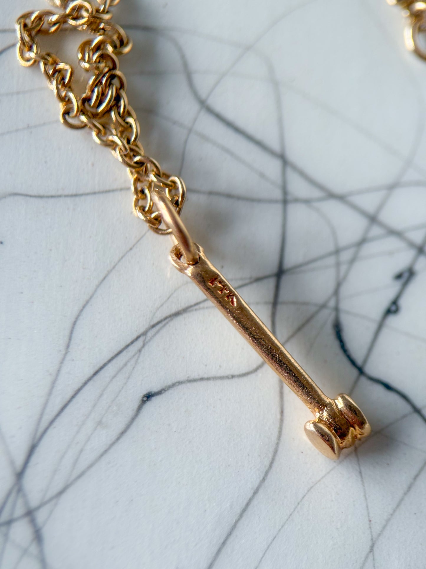 Vintage Mini Gavel 14k Yellow Gold Charm