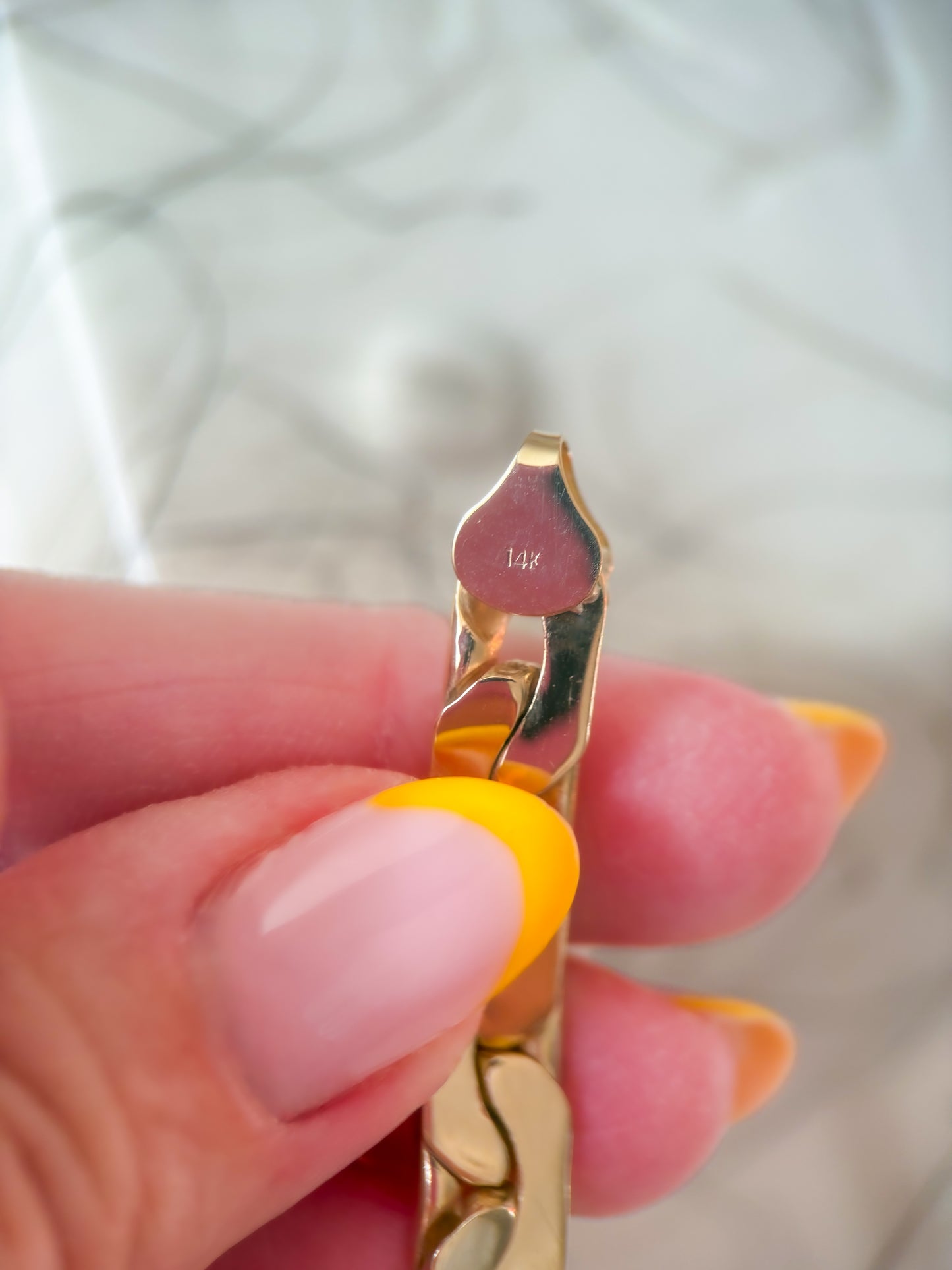 Vintage Solid C Link 14k Yellow Gold 7 Inch Bracelet, circa 1970s