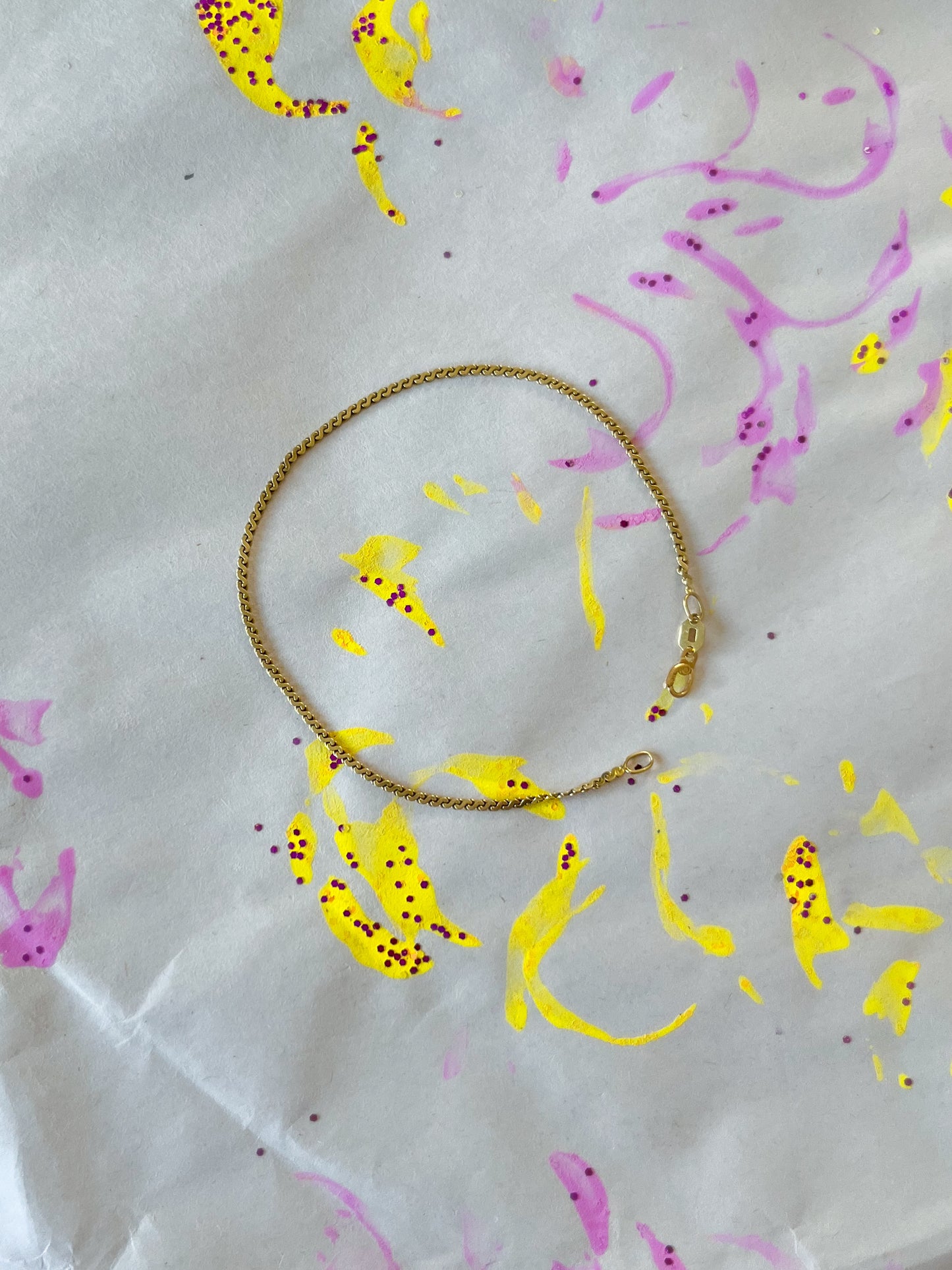 Vintage Serpentine Chain 14k Yellow Gold 7.5 Inch Bracelet