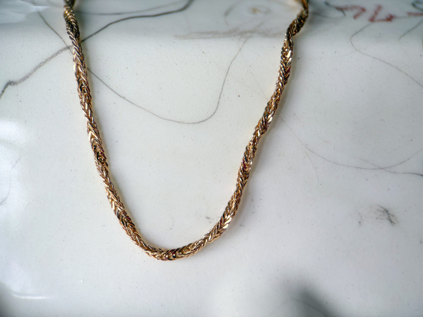 Vintage Twisted Chain 14k Yellow Gold 18 Inch Necklace