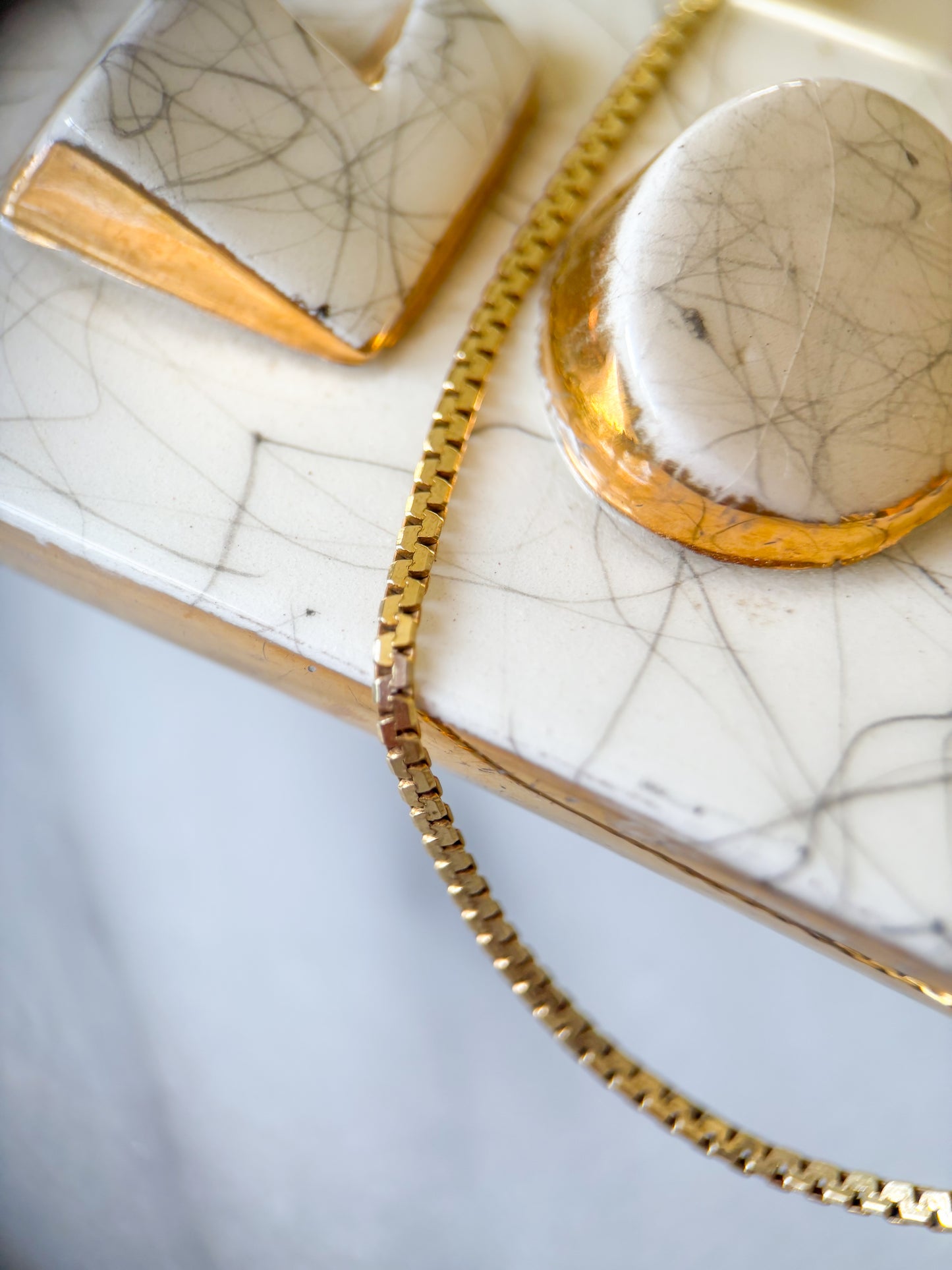 Vintage UnoAErre Boston Link Chain 14k Yellow Gold 18 Inch Necklace