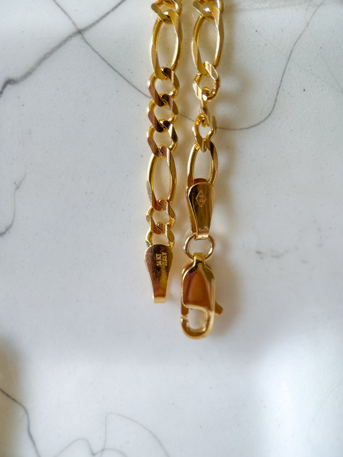 Vintage Figaro 14k Yellow Gold 20 Inch Necklace