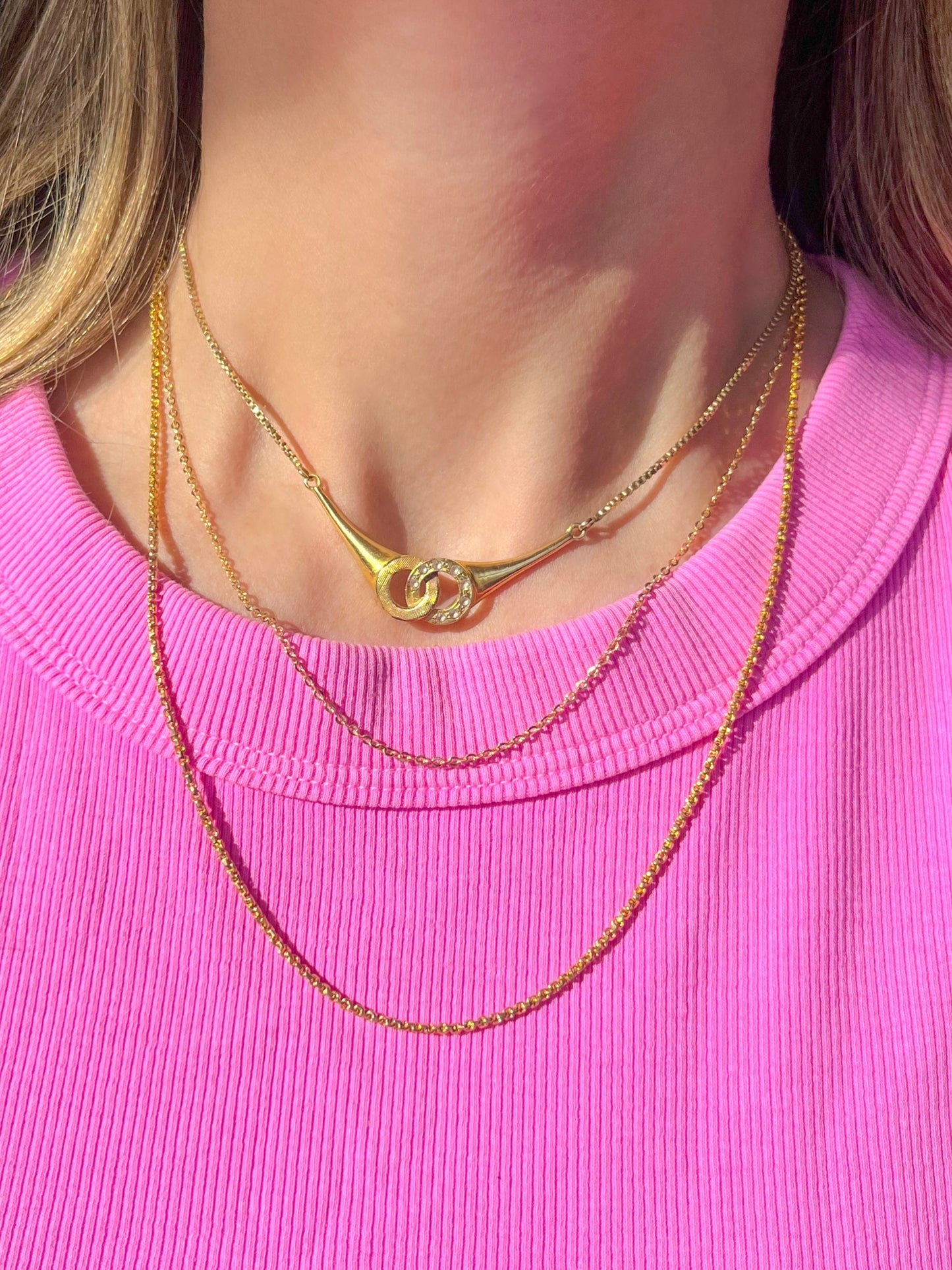 Vintage 18k Yellow Gold Cable (16 Inch) and 22k Yellow Gold Rolo (19 Inch) Chains