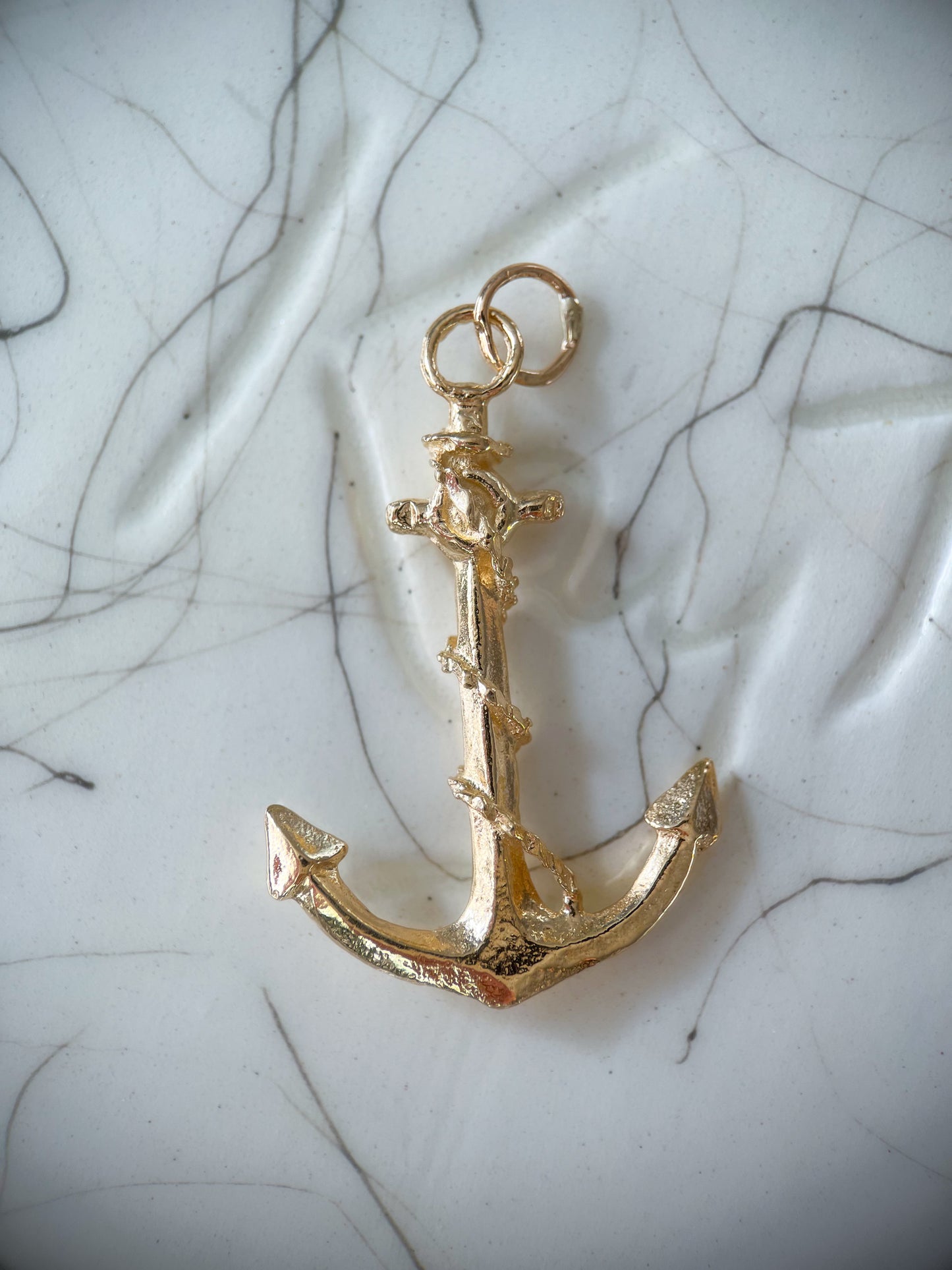 Vintage Anchor 14k Yellow Gold Charm
