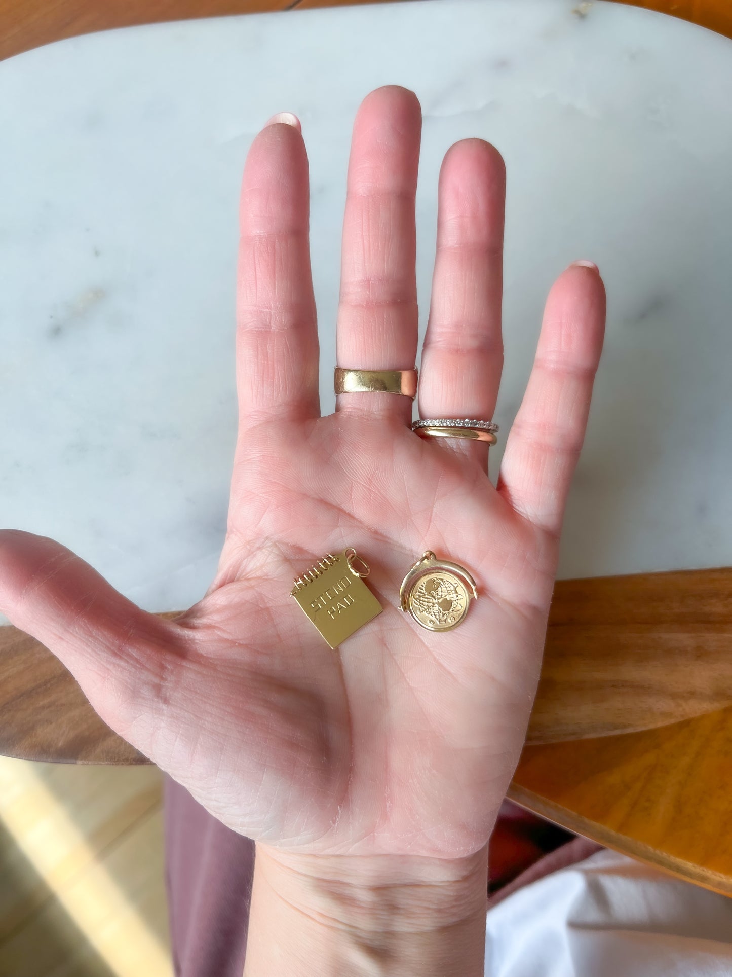 Vintage Steno Pad 14k Yellow Gold Charm