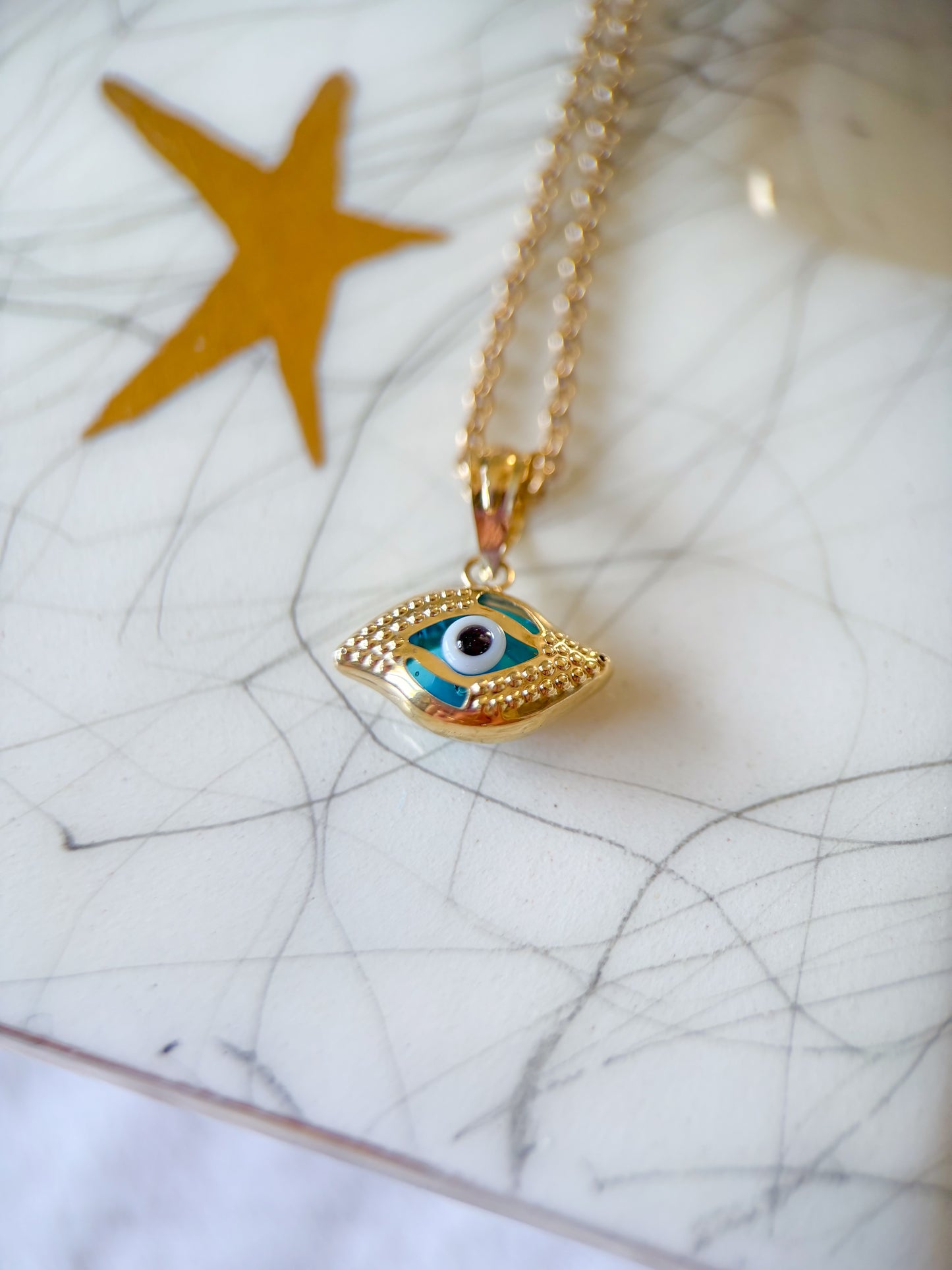 Evil Eye 14k Yellow Gold Charm