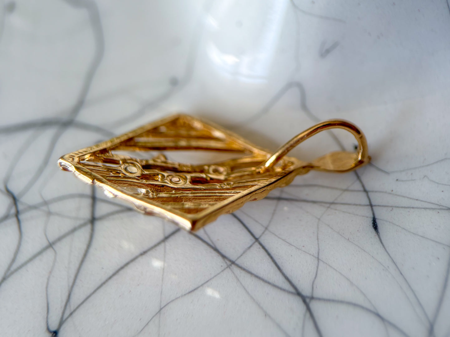 Vintage Rose 14k Yellow, White and Rose Gold Charm
