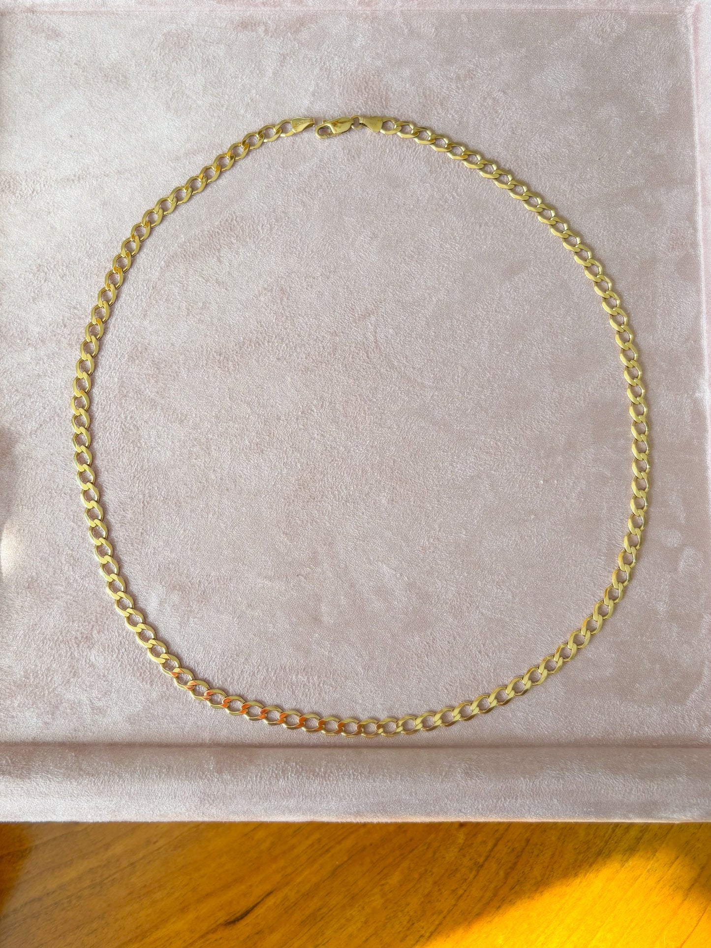 Vintage Curb Chain 18k Yellow Gold 20.5 Inch Necklace