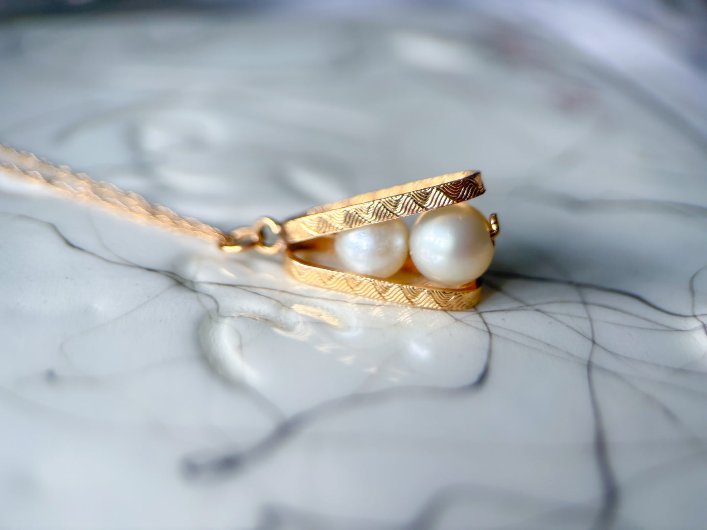Vintage Pearl 14k Yellow Gold Charm