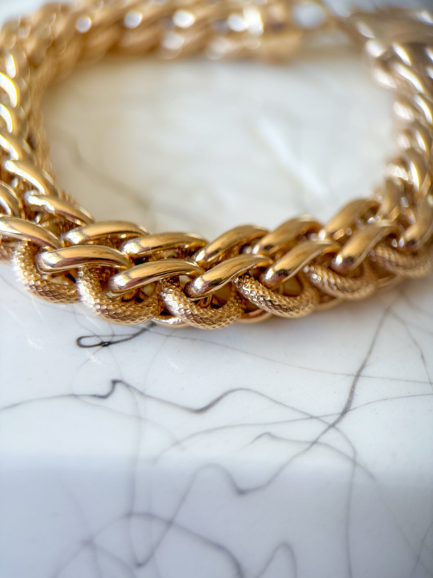 Vintage Super Chunky Braided 14k Yellow Gold 7 Inch Bracelet