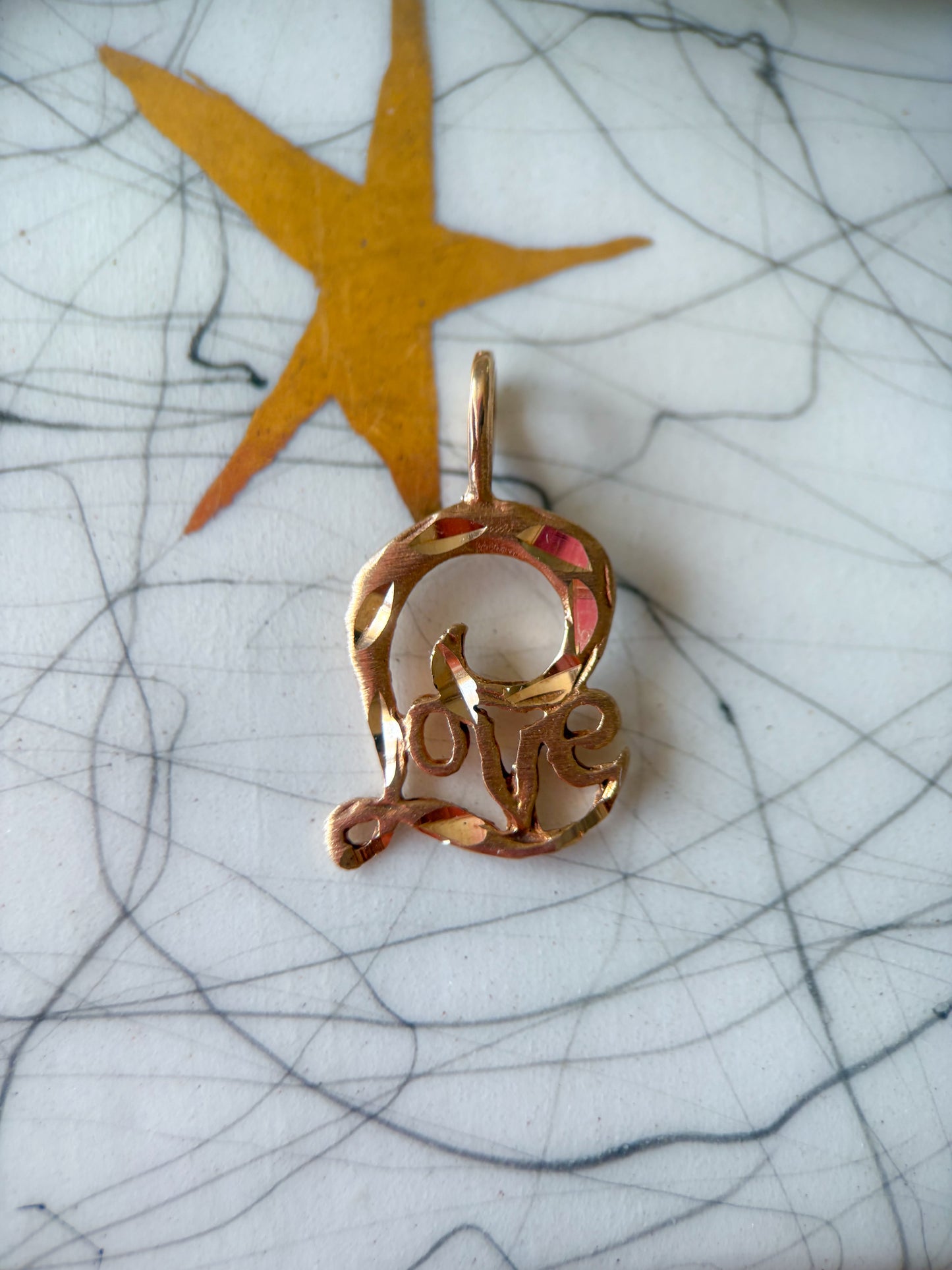 Vintage “Love” 14k Yellow Gold Charm
