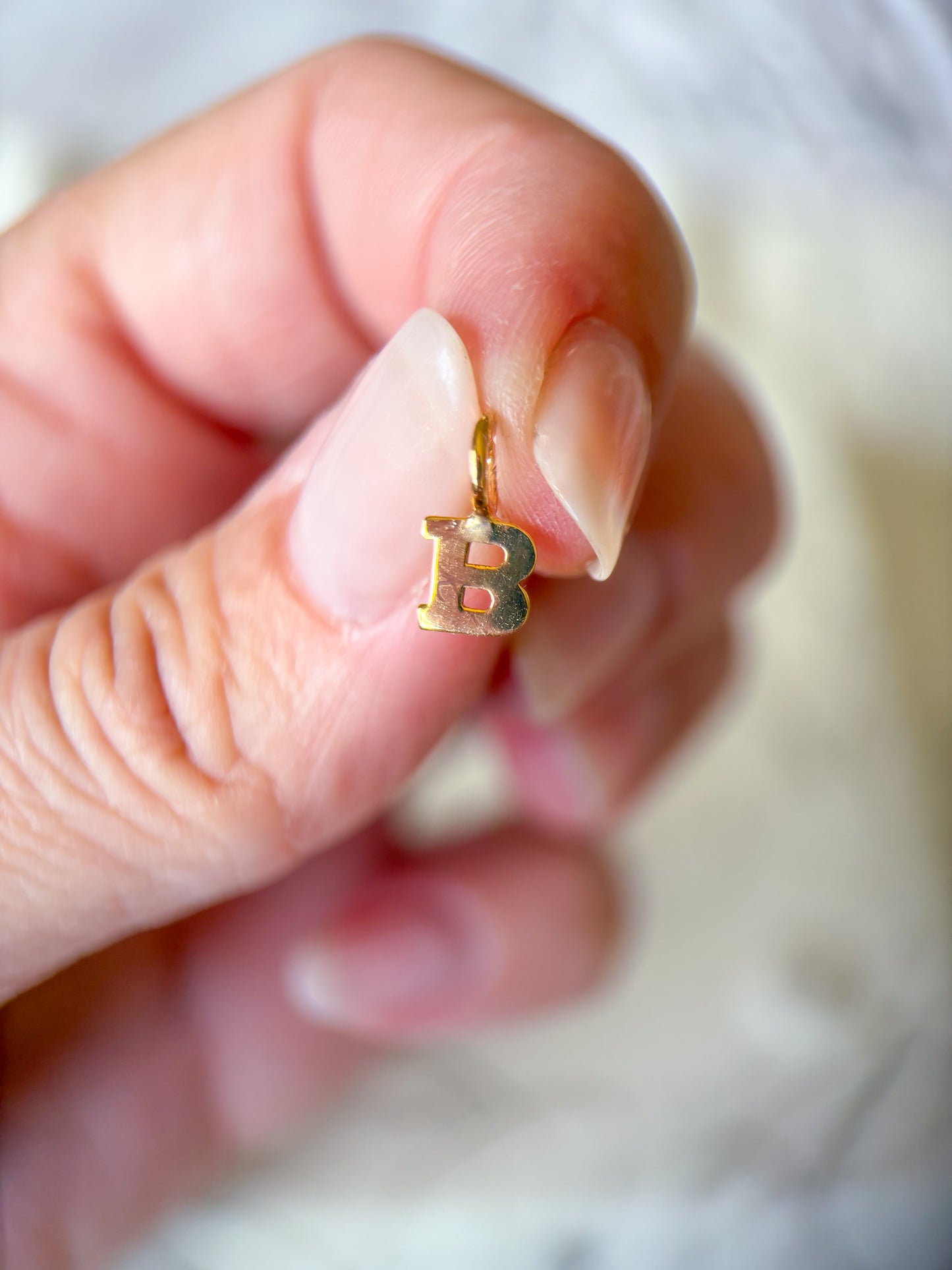 Vintage Mini "D" and "B" 14k Yellow Gold Initial Charms