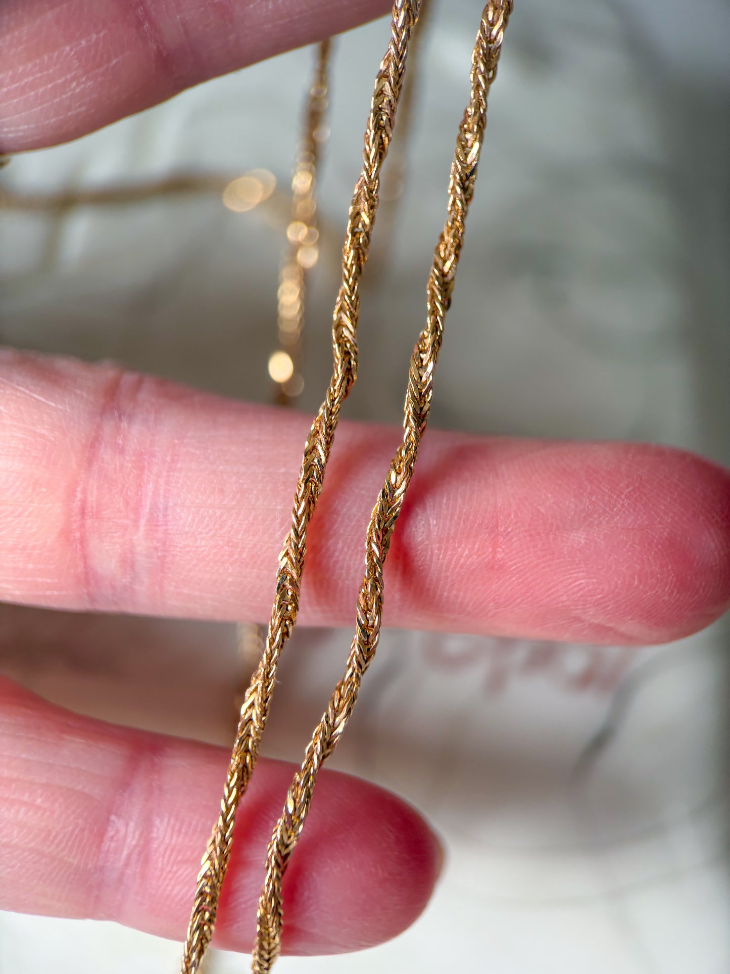 Vintage Twisted Chain 14k Yellow Gold 18 Inch Necklace