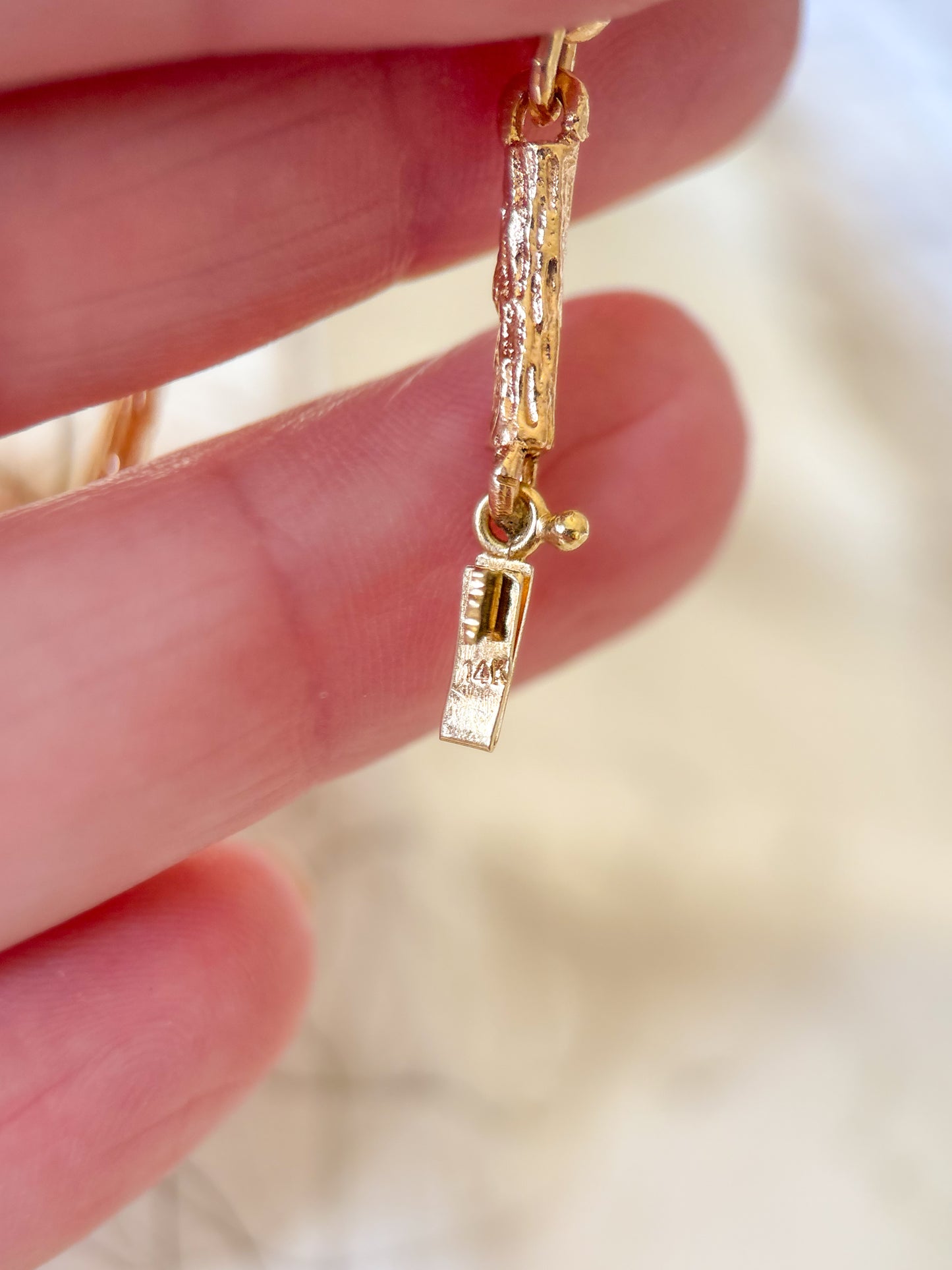 Vintage 14k Yellow Gold Bar Chain 20 Inch Necklace