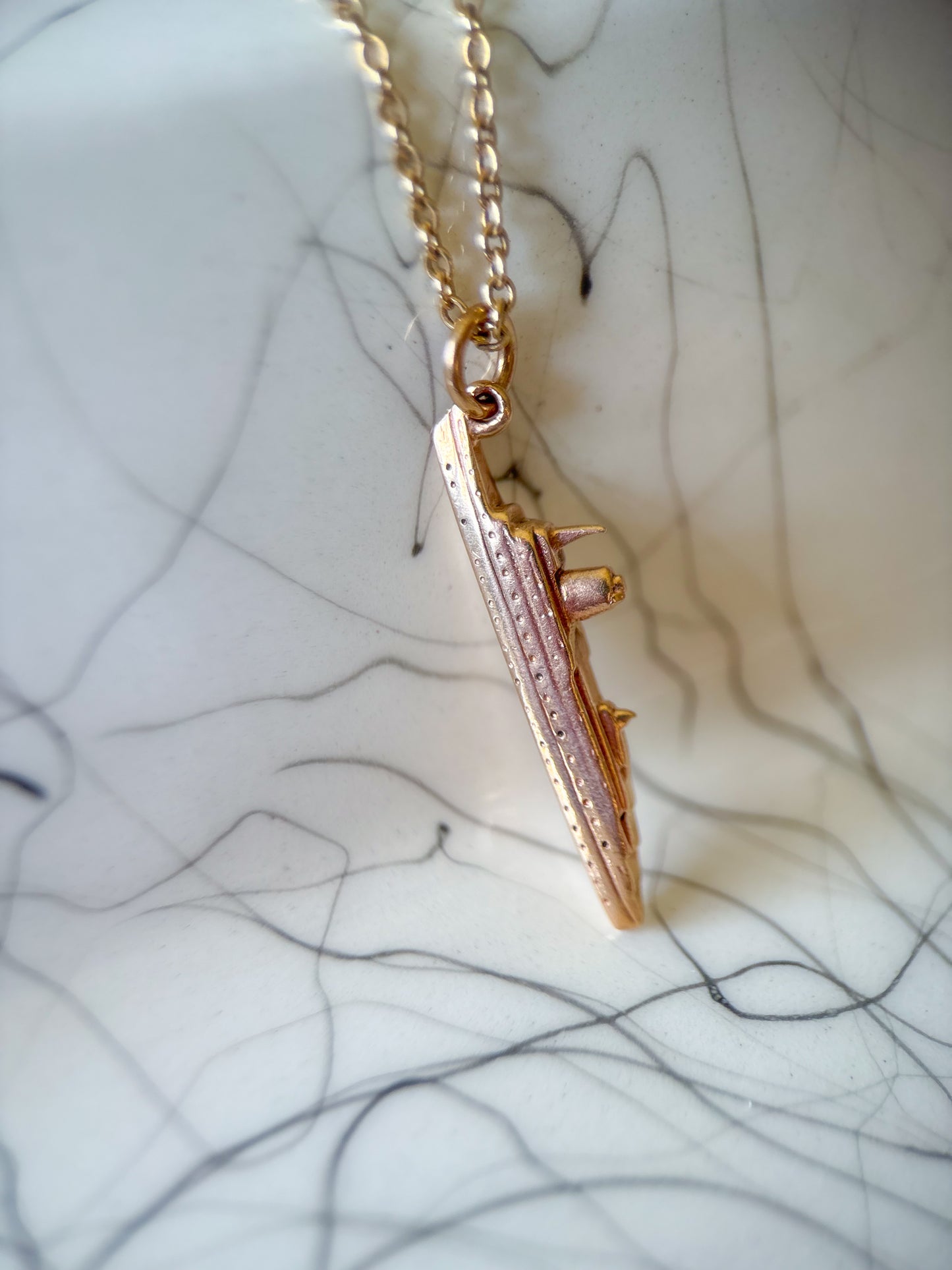 Vintage Ship 10k Yellow Gold Charm