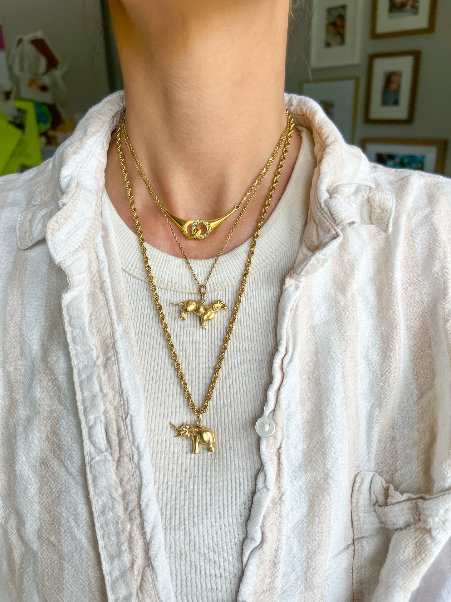 Vintage Elephant 14k Yellow Gold Charm, circa 1950s