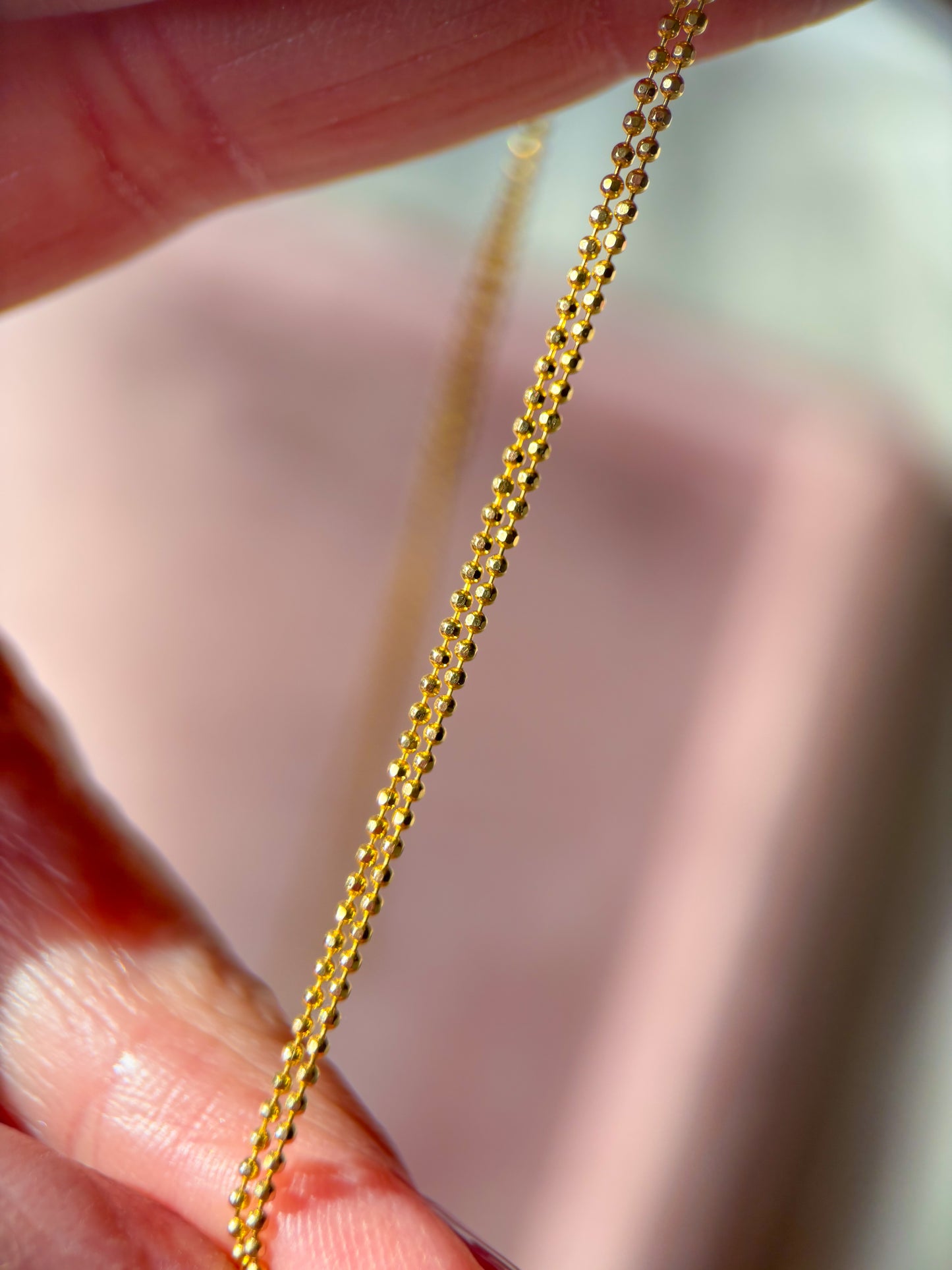 Vintage Ball Chain 14k Yellow Gold 20 Inch Necklace