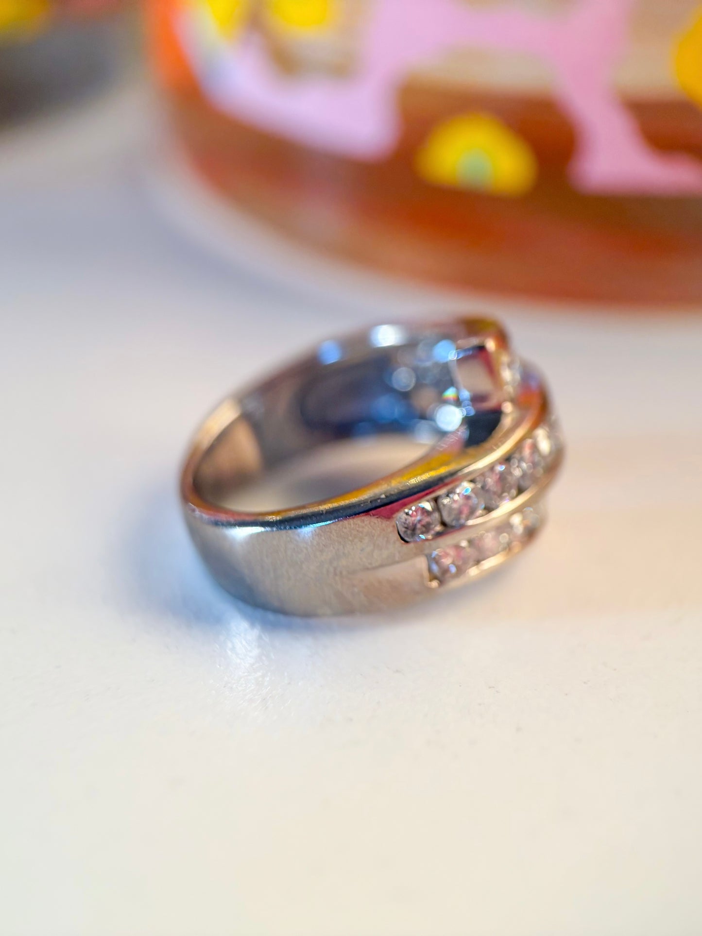 Vintage Natural Diamond 14k White Gold Ring