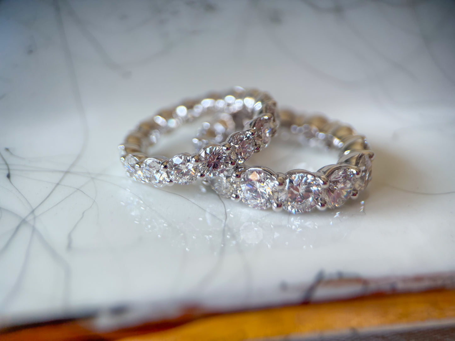 Lab Grown Diamond 14k White Gold Round 9 Carat Eternity Band