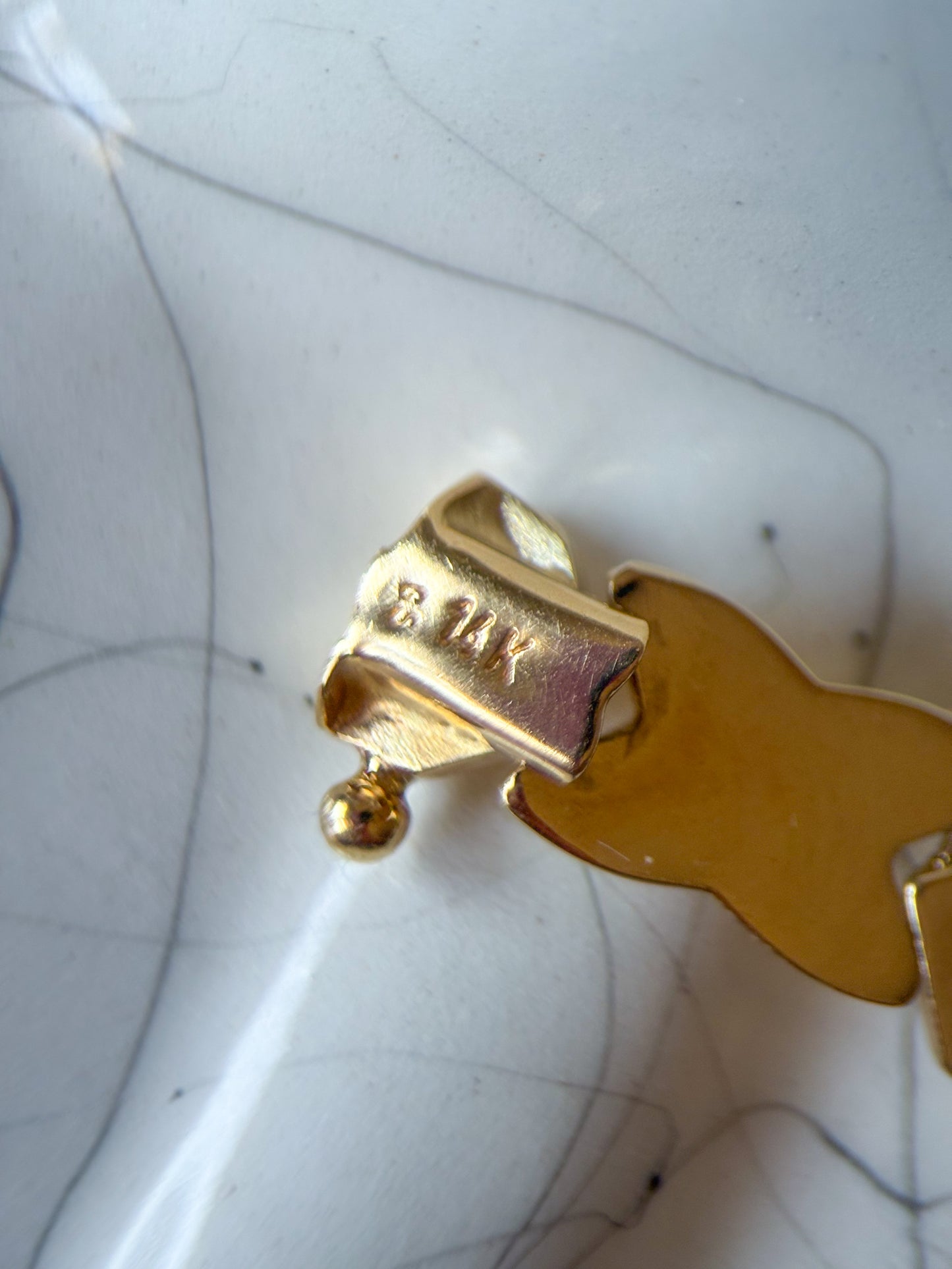 Vintage XOXO Flat Link 14k Yellow Gold 18 Inch Necklace