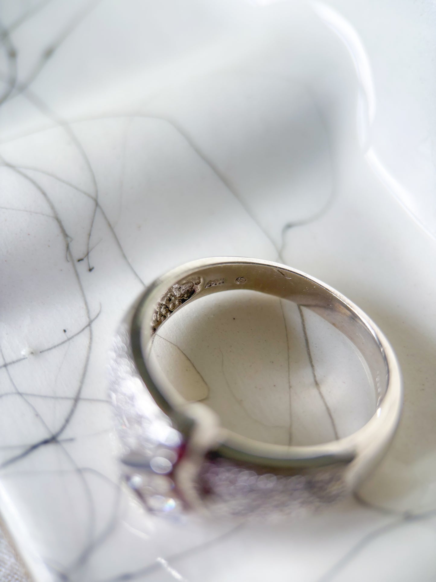 Vintage Natural Diamond 14k White Gold Ring