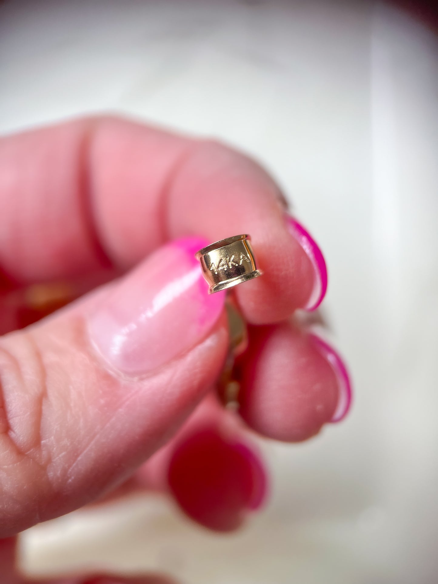 Vintage "M" 14k Yellow Gold Large Etched Letter Initial Charm