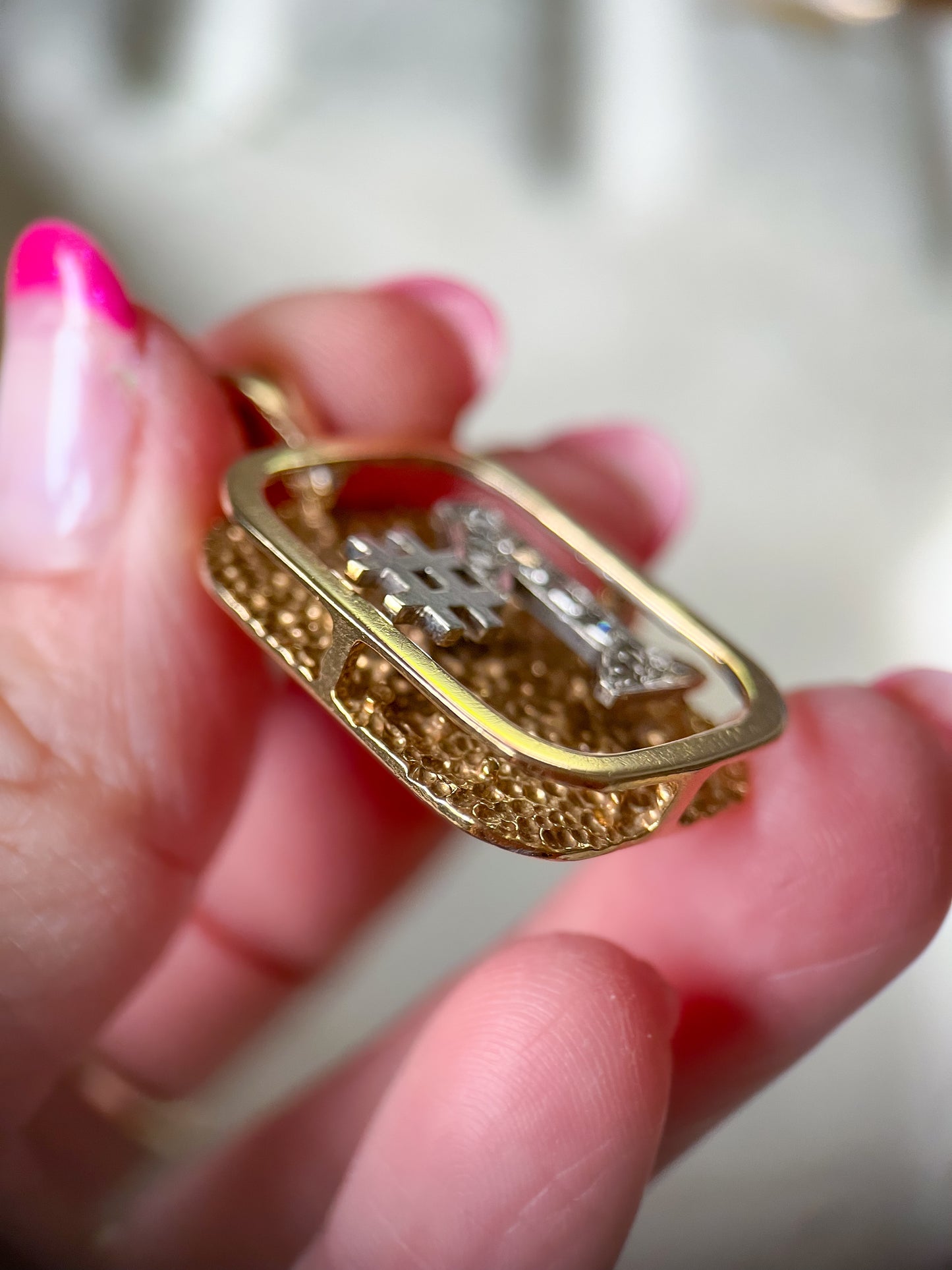 Vintage #1 Natural Diamond 14k Yellow Gold Charm