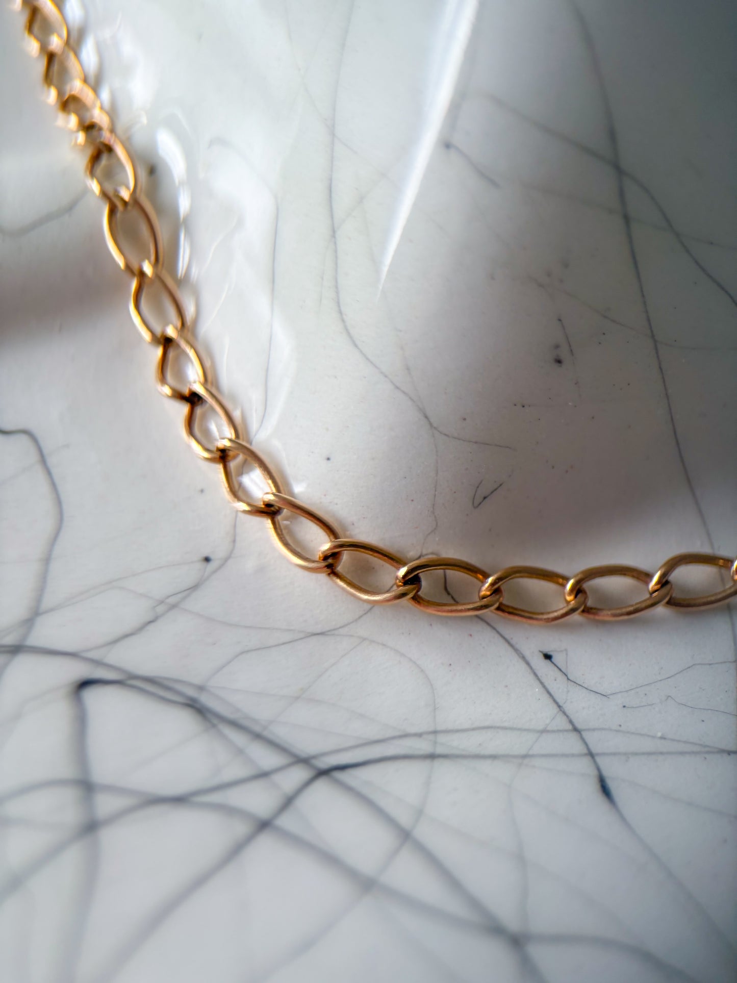 Vintage Cable Link 14k Yellow Gold 7 Inch Bracelet